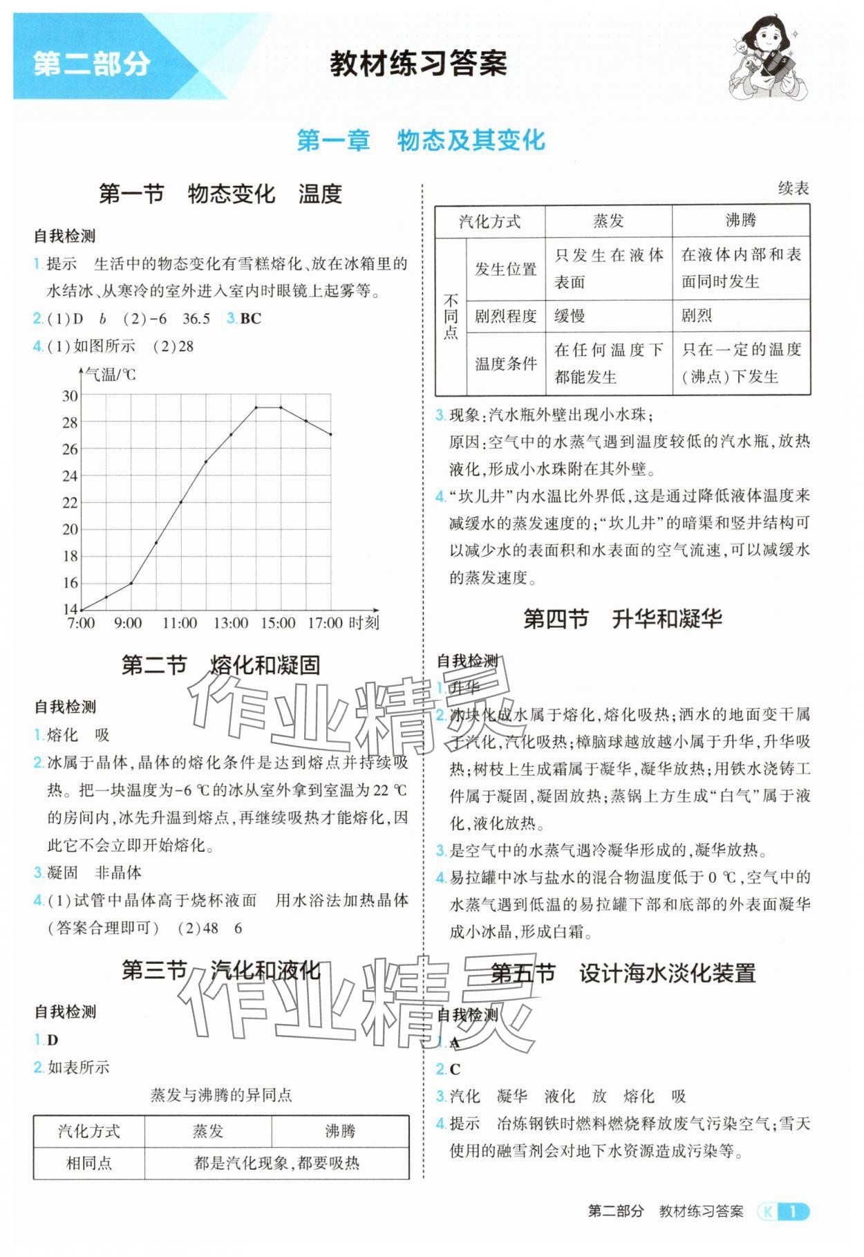 2025年教材课本八年级物理上册北师大版 参考答案第1页