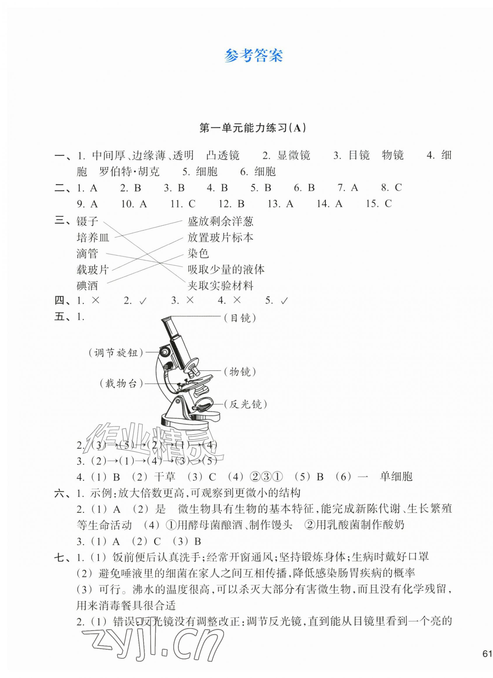 2026年新编单元能力训练卷五年级科学上册教科版&nbsp;第1页