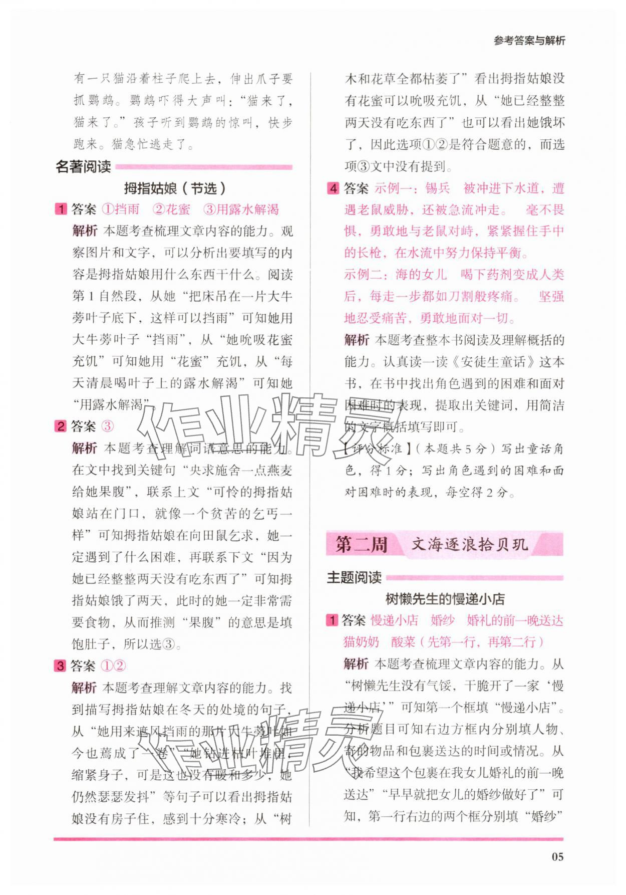 2025年木头马暑假阅读二升三语文基础篇&nbsp;第5页