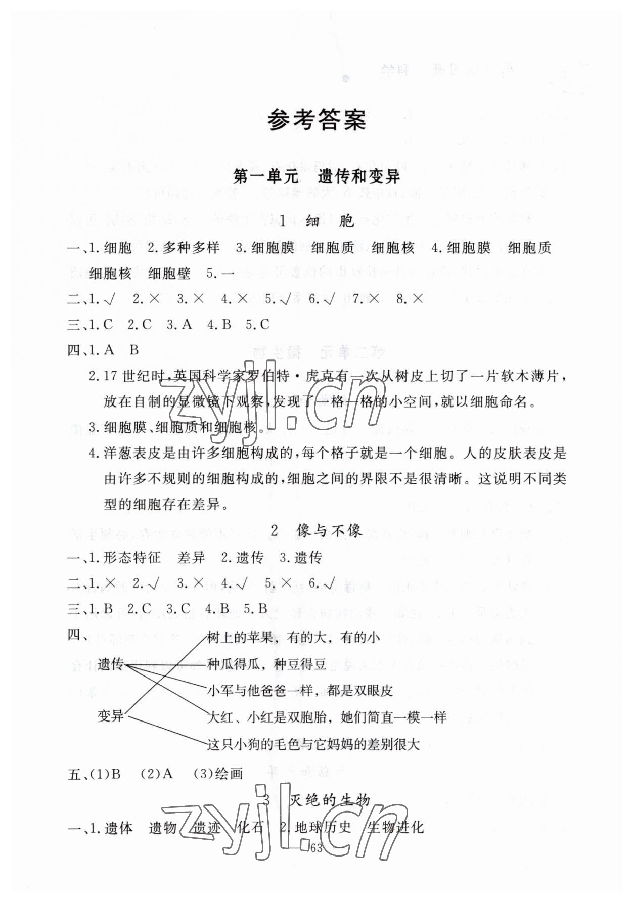 2023年同步練習(xí)冊(cè)山東科學(xué)技術(shù)出版社六年級(jí)科學(xué)上冊(cè)青島版 第1頁(yè)