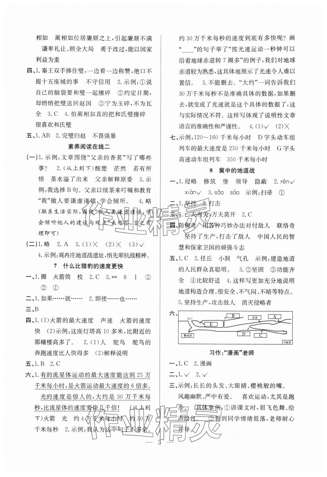 2025年阳光课堂课时作业五年级语文上册人教版 第3页