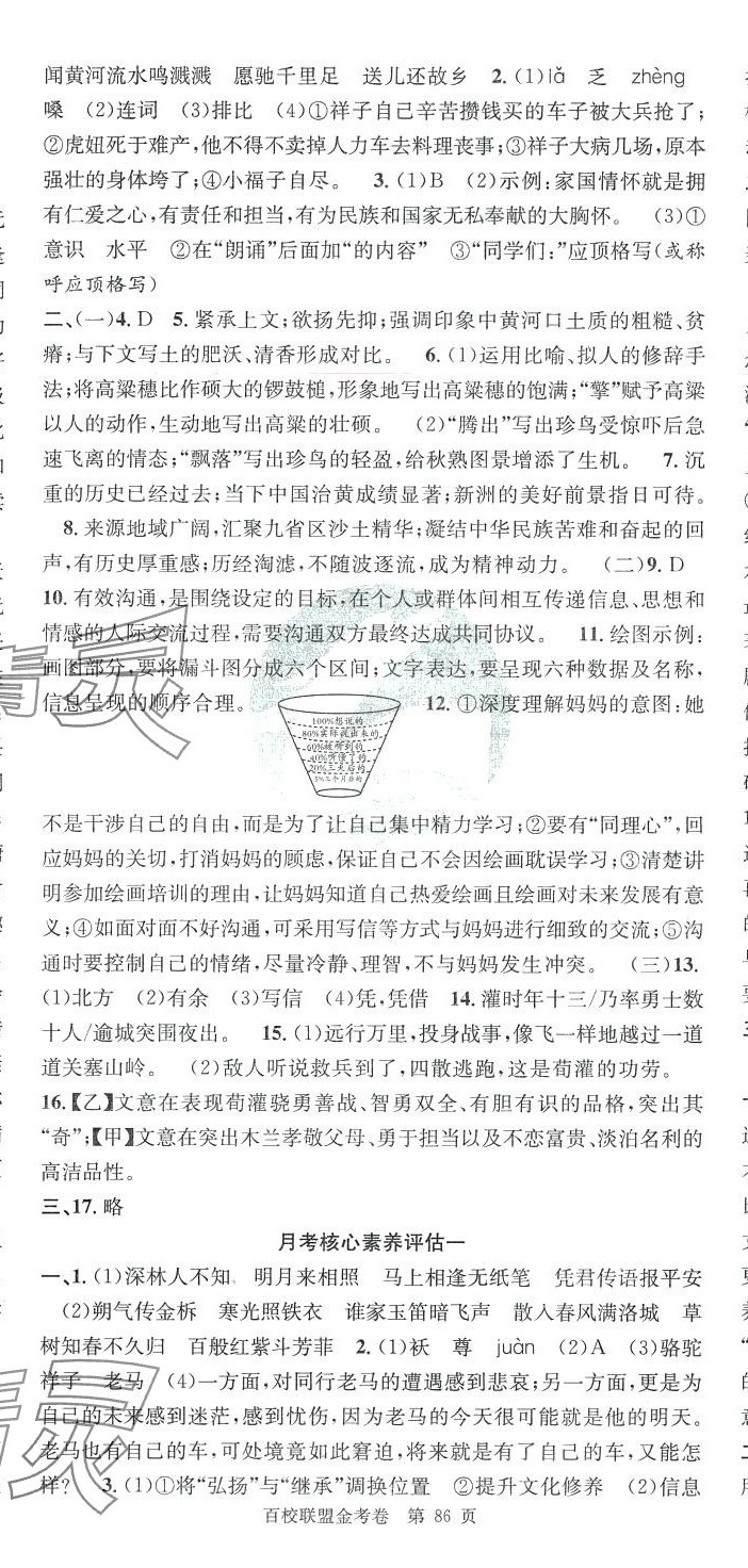 2024年百校聯(lián)盟金考卷七年級(jí)語文下冊(cè)人教版 第2頁