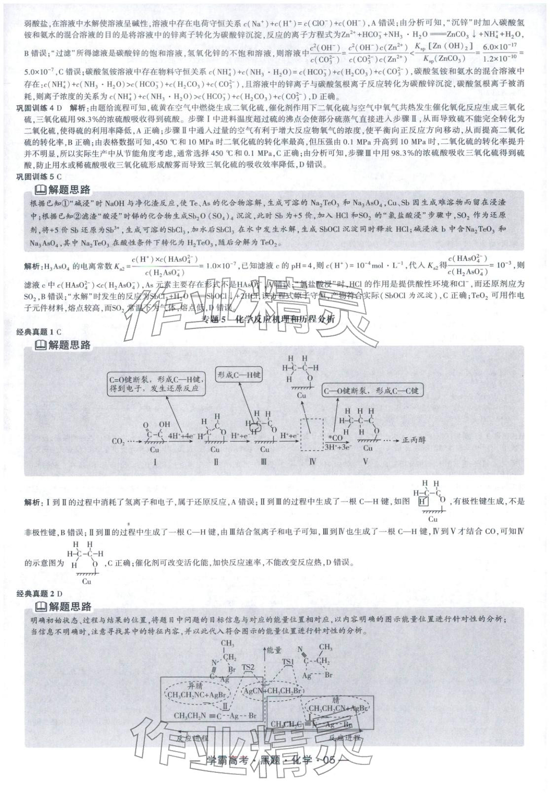2025年学霸高考黑题化学人教版 参考答案第5页