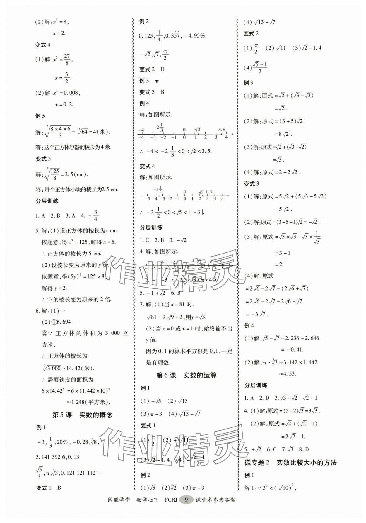 2025年分層導學案七年級數學下冊人教版 參考答案第9頁