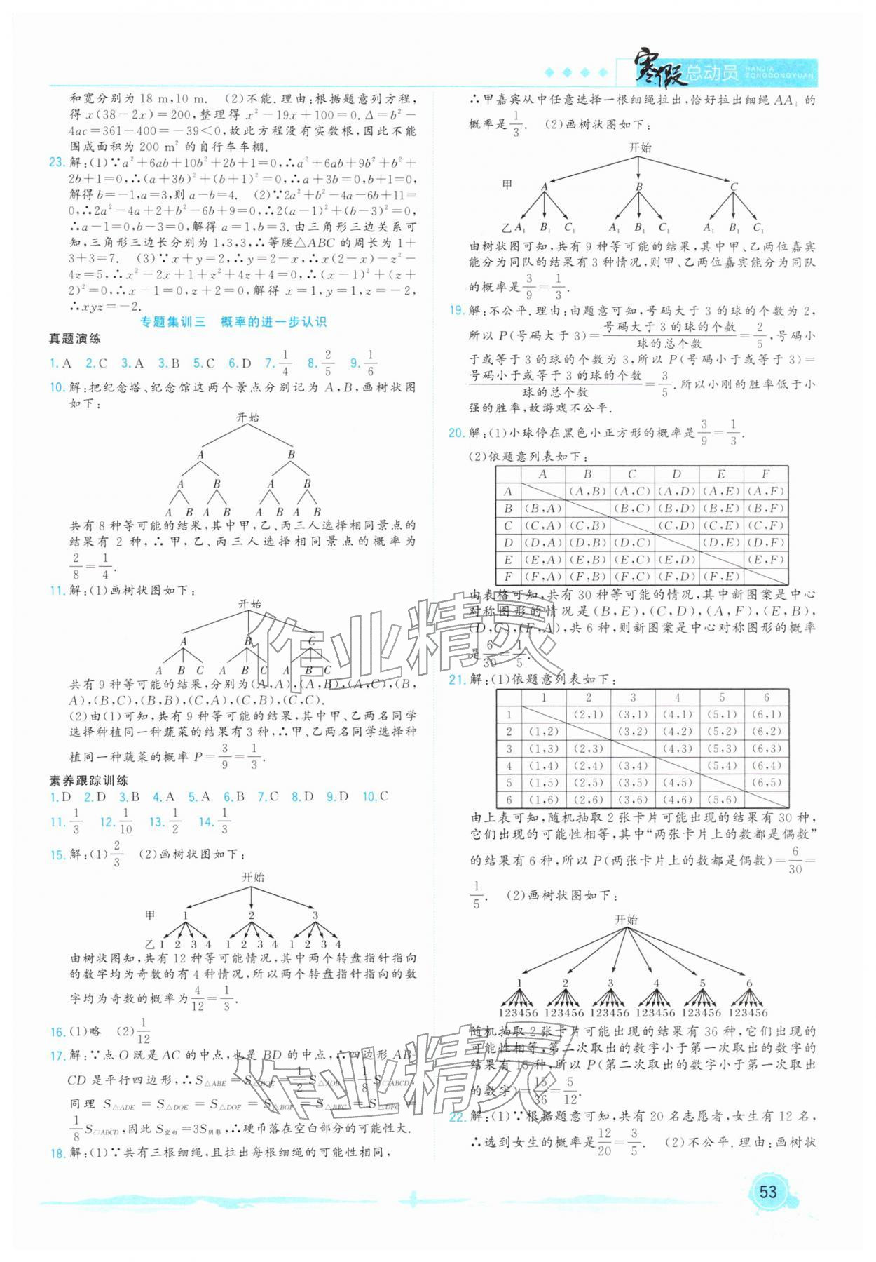 2026年寒假总动员九年级数学北师大版合肥工业大学出版社&nbsp;第3页