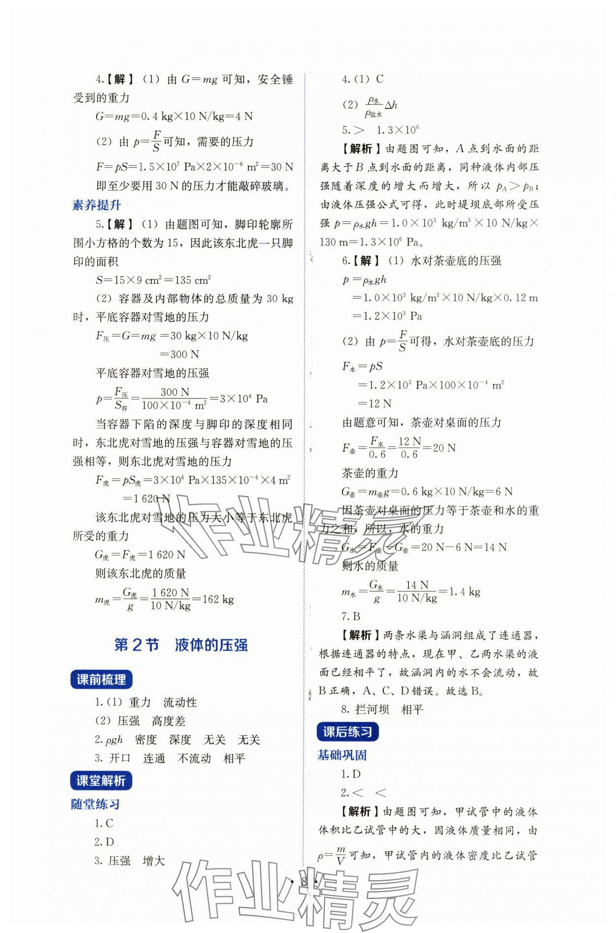 2025年人教金學(xué)典同步練習(xí)冊(cè)同步解析與測評(píng)八年級(jí)物理下冊(cè)人教版 第8頁