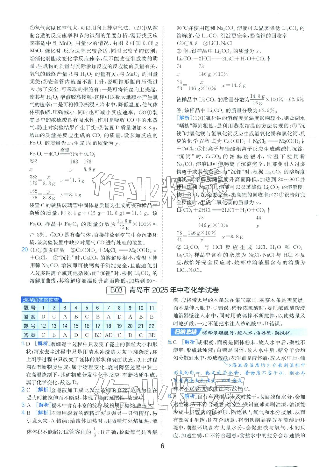 2026年山东省中考试卷精选九年级化学&nbsp;第6页