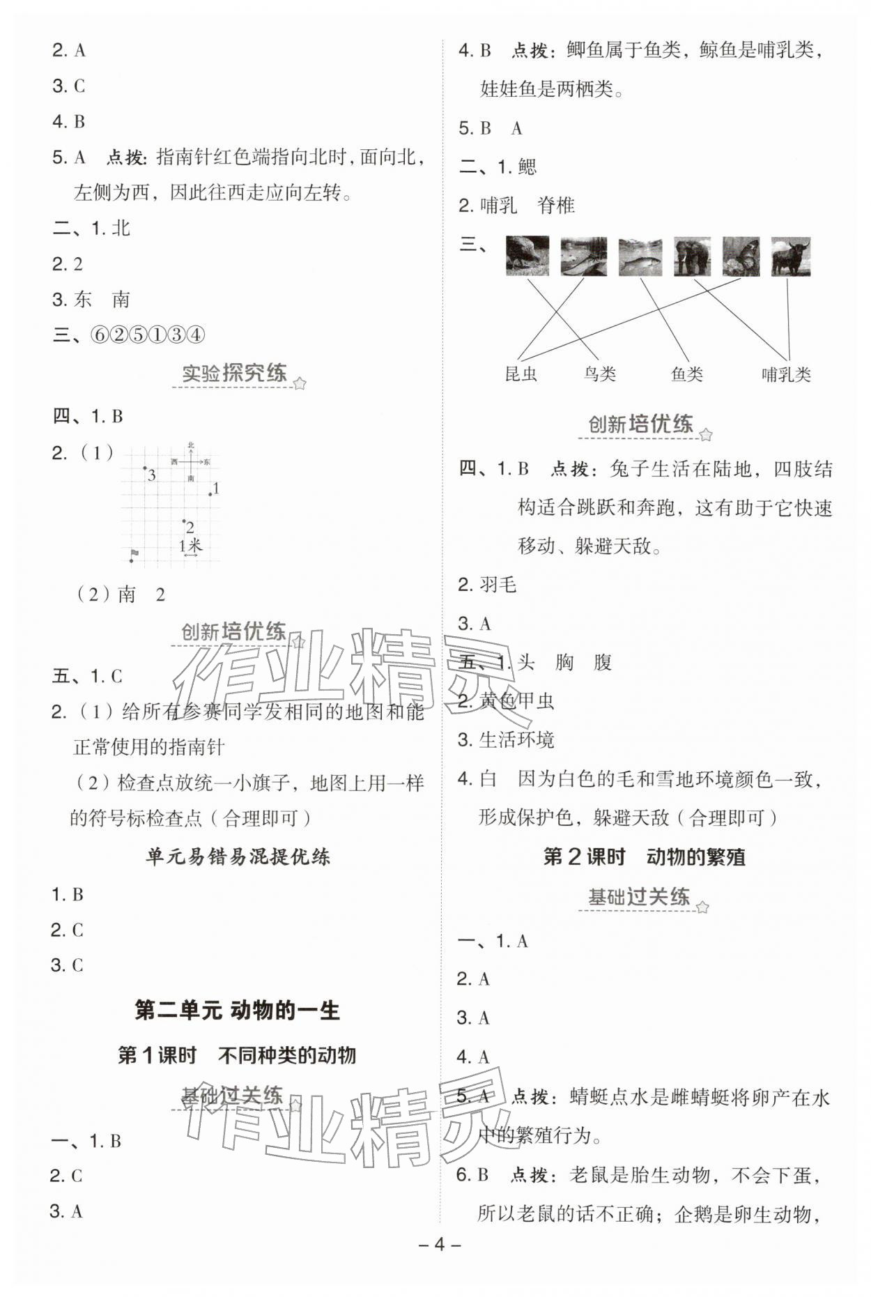 2026年综合应用创新题典中点三年级科学下册教科版&nbsp;参考答案第4页