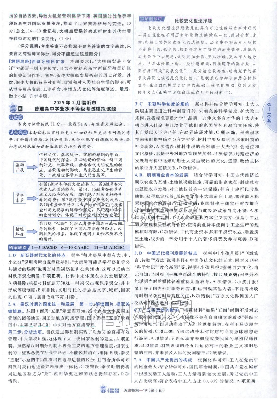2026年新高考优秀模拟试卷汇编45套历史山东专版&nbsp;第19页