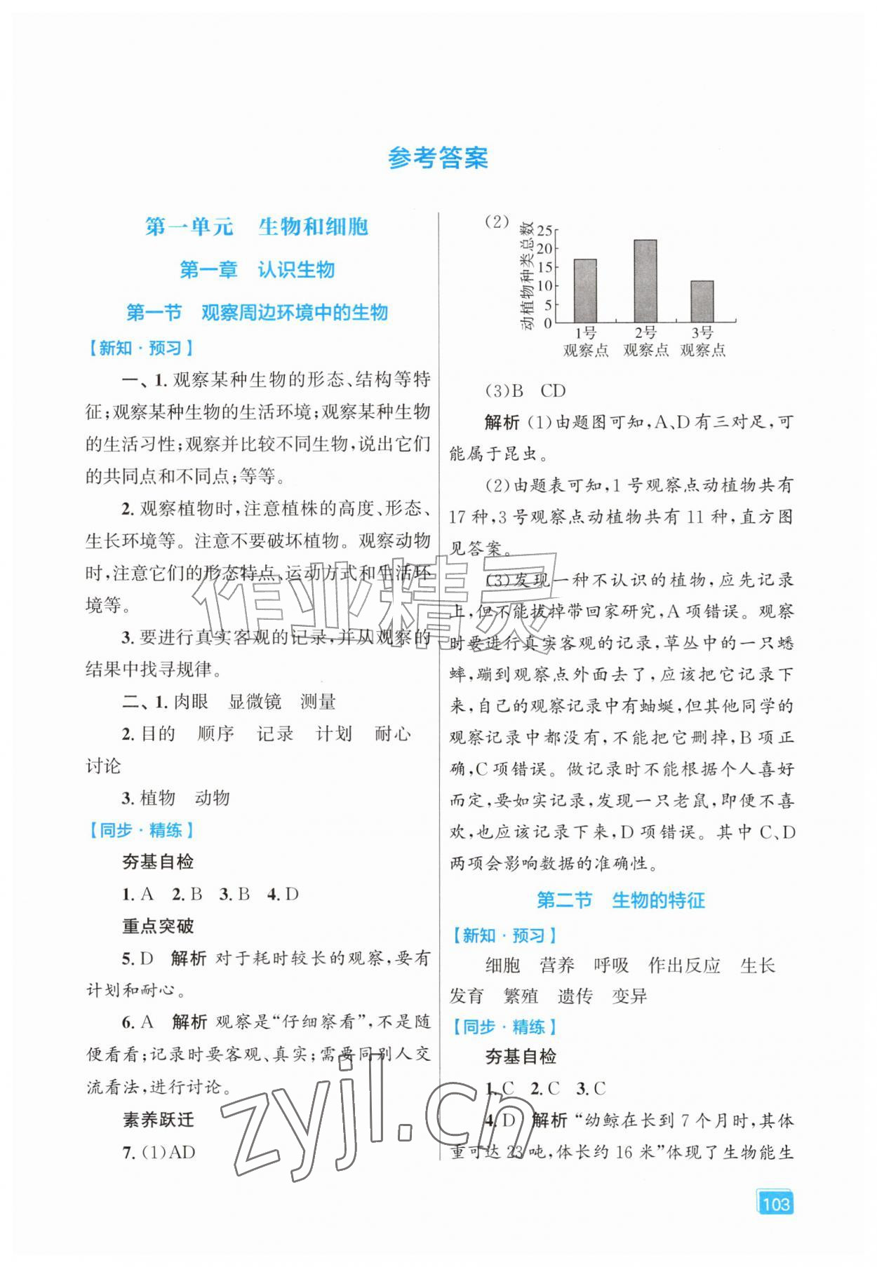 2026年同步全效学案七年级生物上册人教版&nbsp;第1页