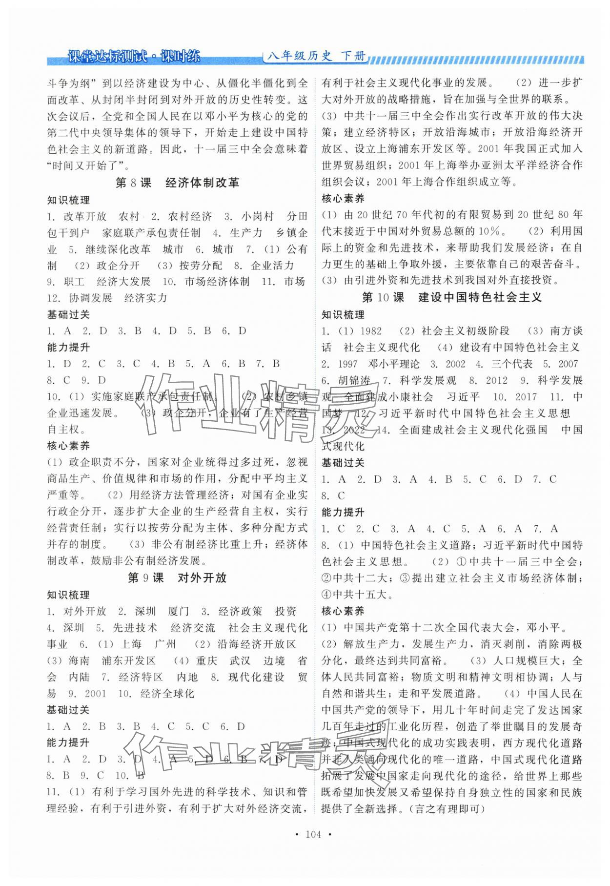 2025年課堂達(dá)標(biāo)測(cè)試課時(shí)練八年級(jí)歷史下冊(cè)人教版 第4頁(yè)