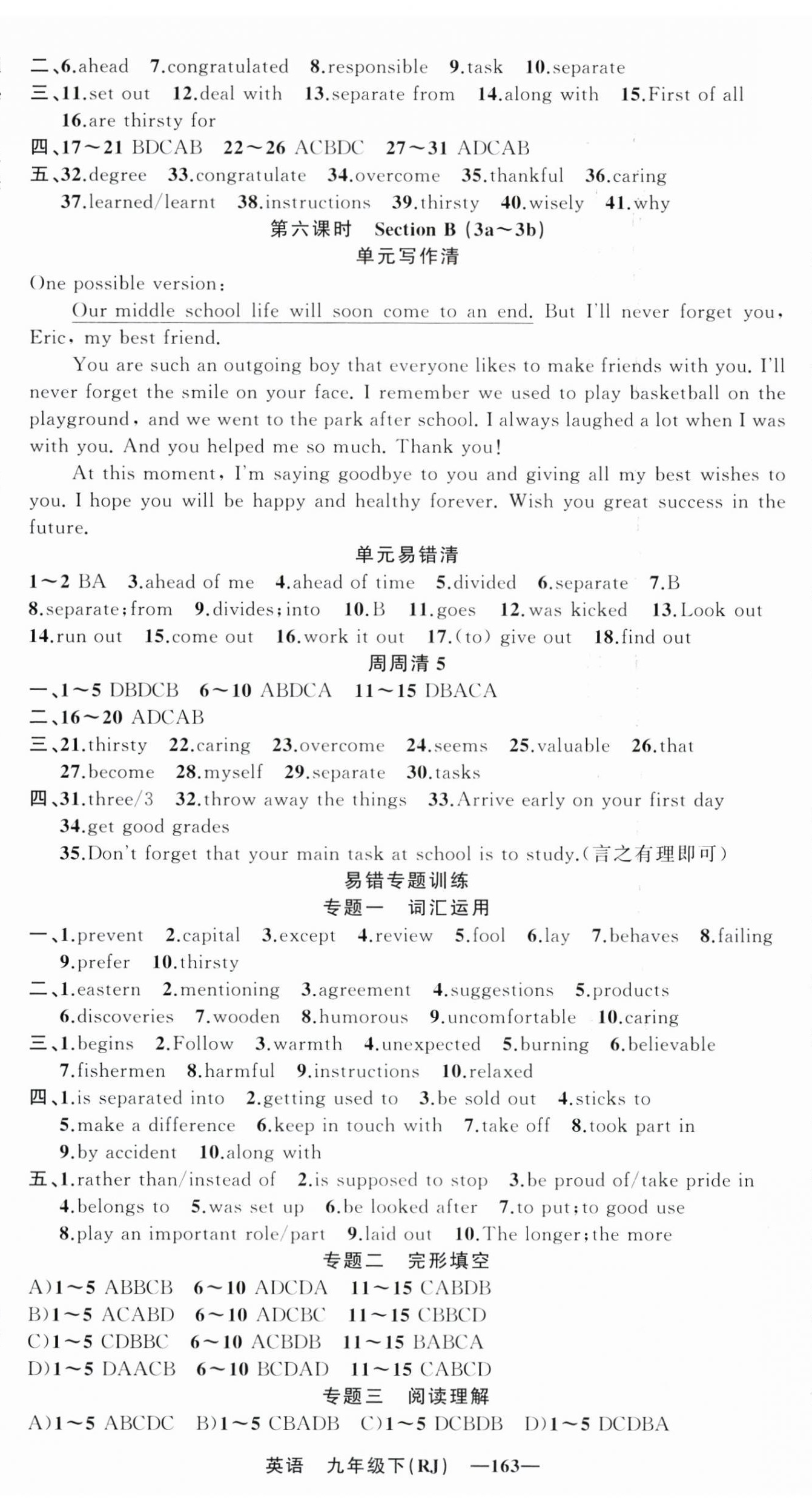 2025年四清导航九年级英语下册人教版湖北专版 第7页