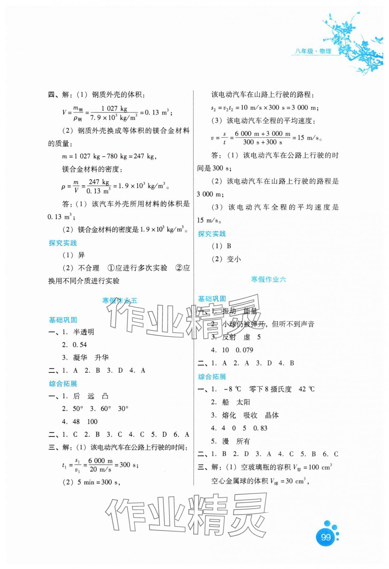 2025年寒假生活河北人民出版社八年級物理通用版 第3頁