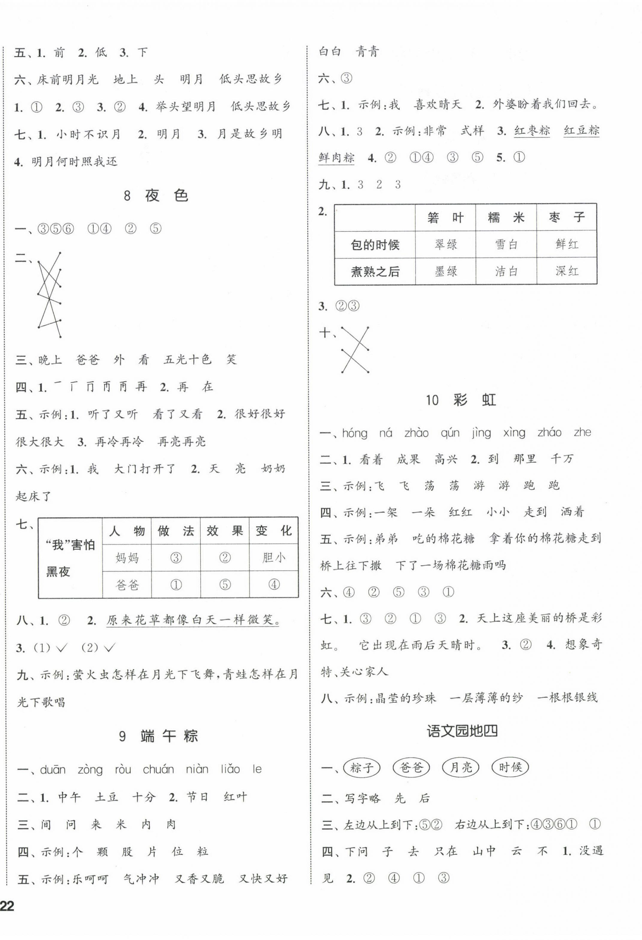 2024年通城學(xué)典課時新體驗(yàn)一年級語文下冊人教版 參考答案第4頁