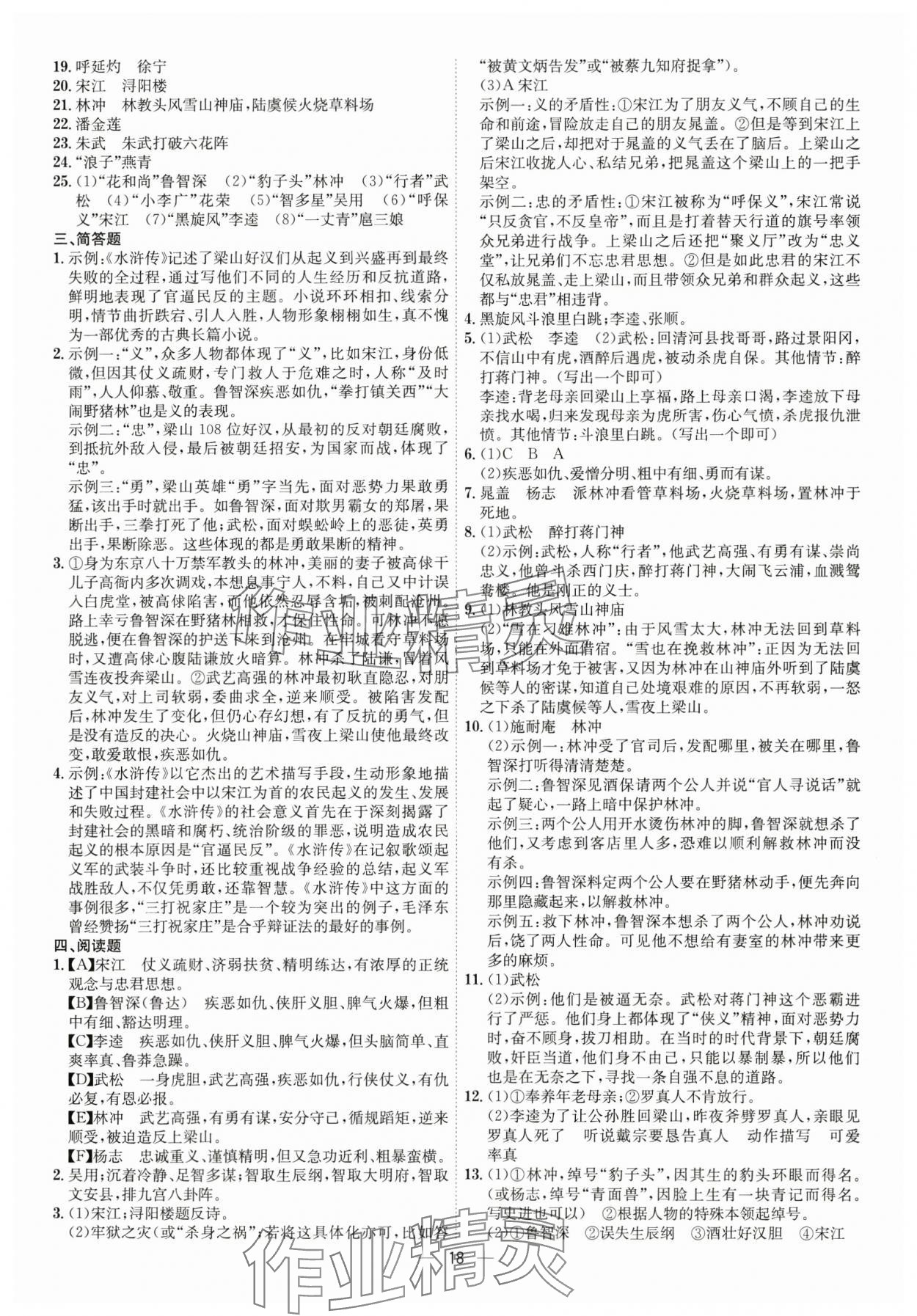 2024年考點專練九年級語文全一冊人教版深圳專版 第18頁