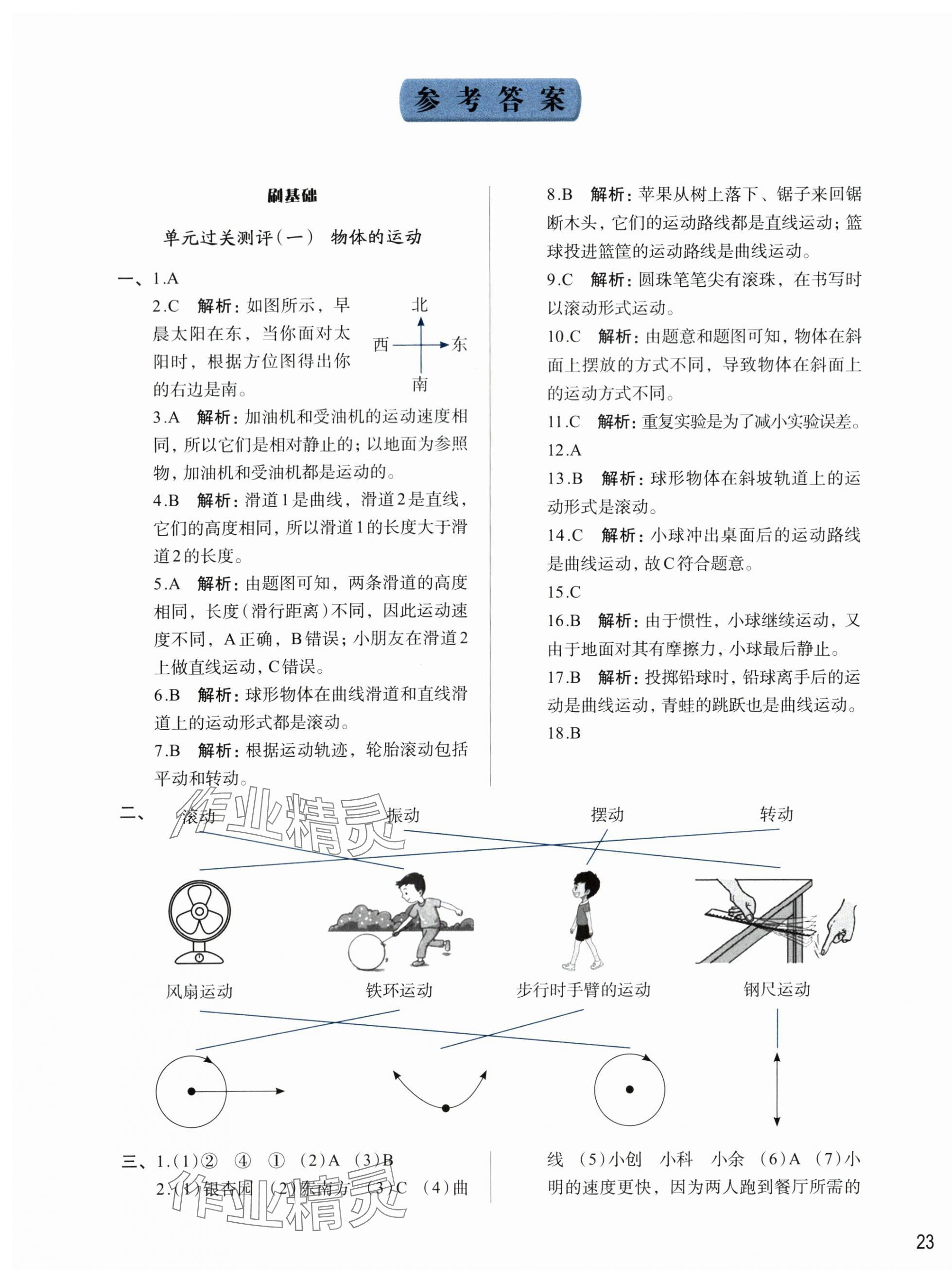 2024年知行合期末必刷題三年級(jí)科學(xué)下冊(cè)教科版 參考答案第1頁