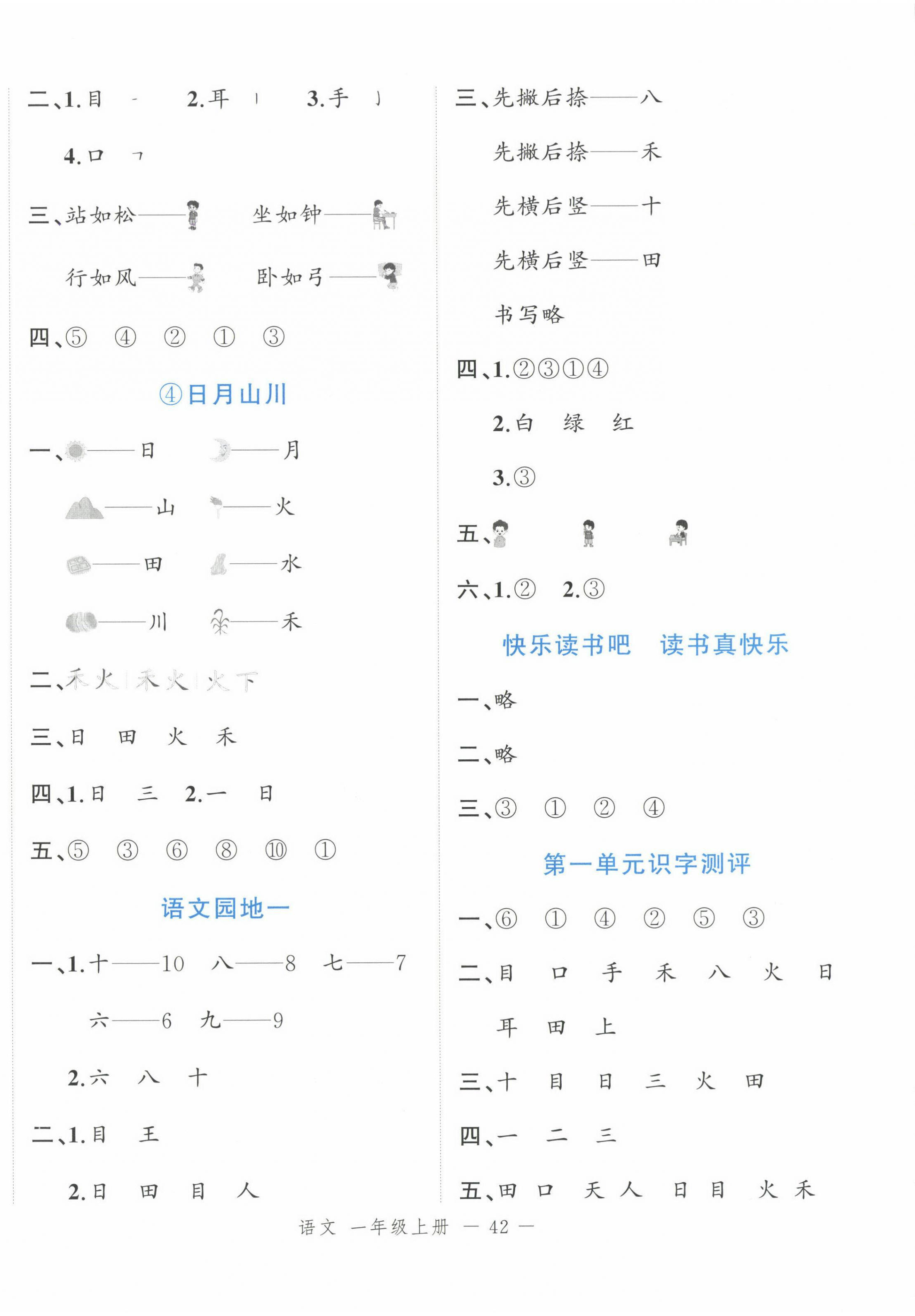 2024年名師面對(duì)面先學(xué)后練一年級(jí)語(yǔ)文上冊(cè)人教版浙江專版 參考答案第2頁(yè)