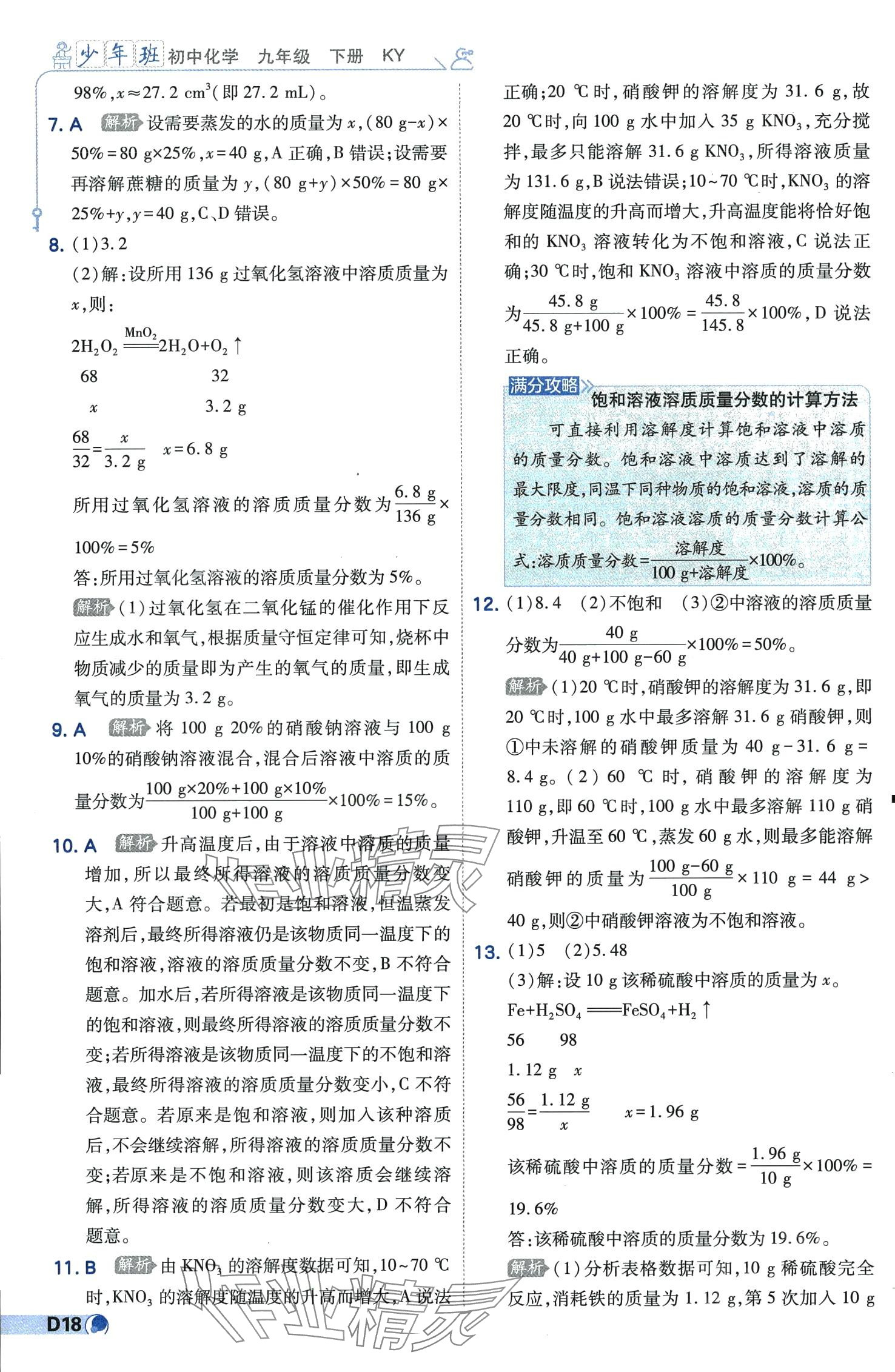 2024年少年班九年級化學下冊科粵版 第18頁