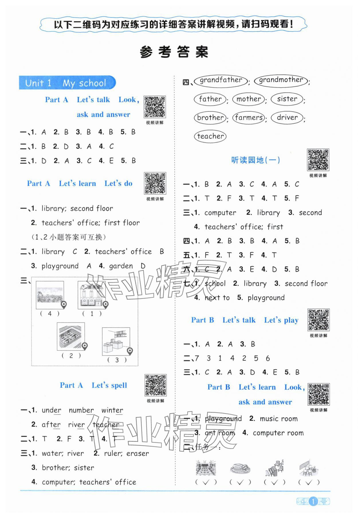 2024年陽(yáng)光同學(xué)課時(shí)達(dá)標(biāo)訓(xùn)練四年級(jí)英語(yǔ)下冊(cè)人教PEP版浙江專版 參考答案第1頁(yè)