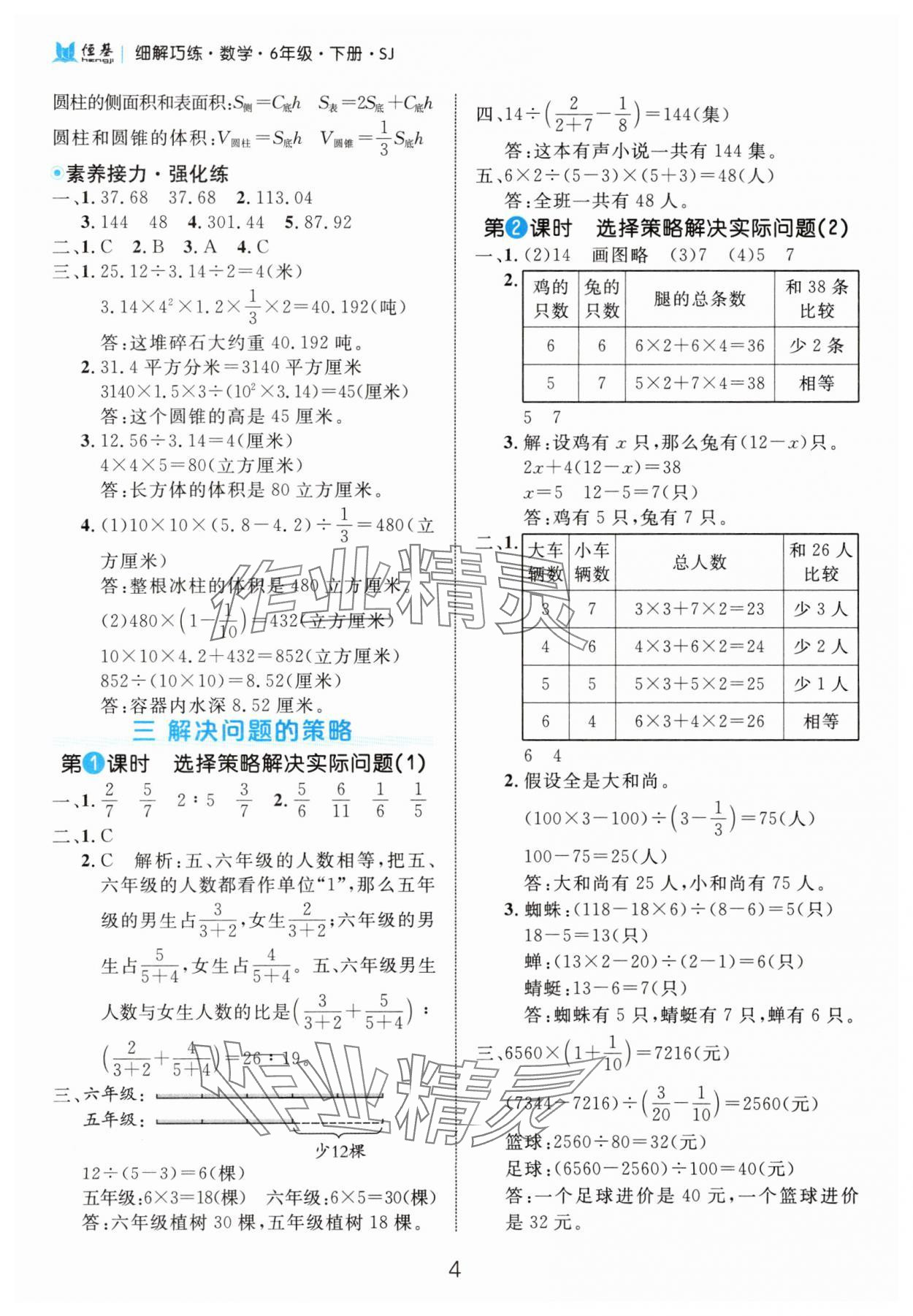 2025年细解巧练六年级数学下册苏教版 第4页