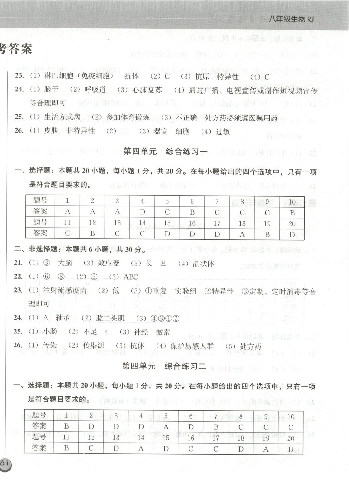 2025年三點突破同步精練測八年級生物全一冊人教版&nbsp;第2頁