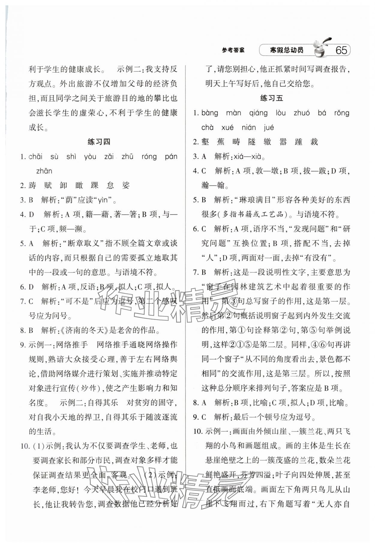 2025年经纶学典寒假总动员八年级语文人教版 第3页