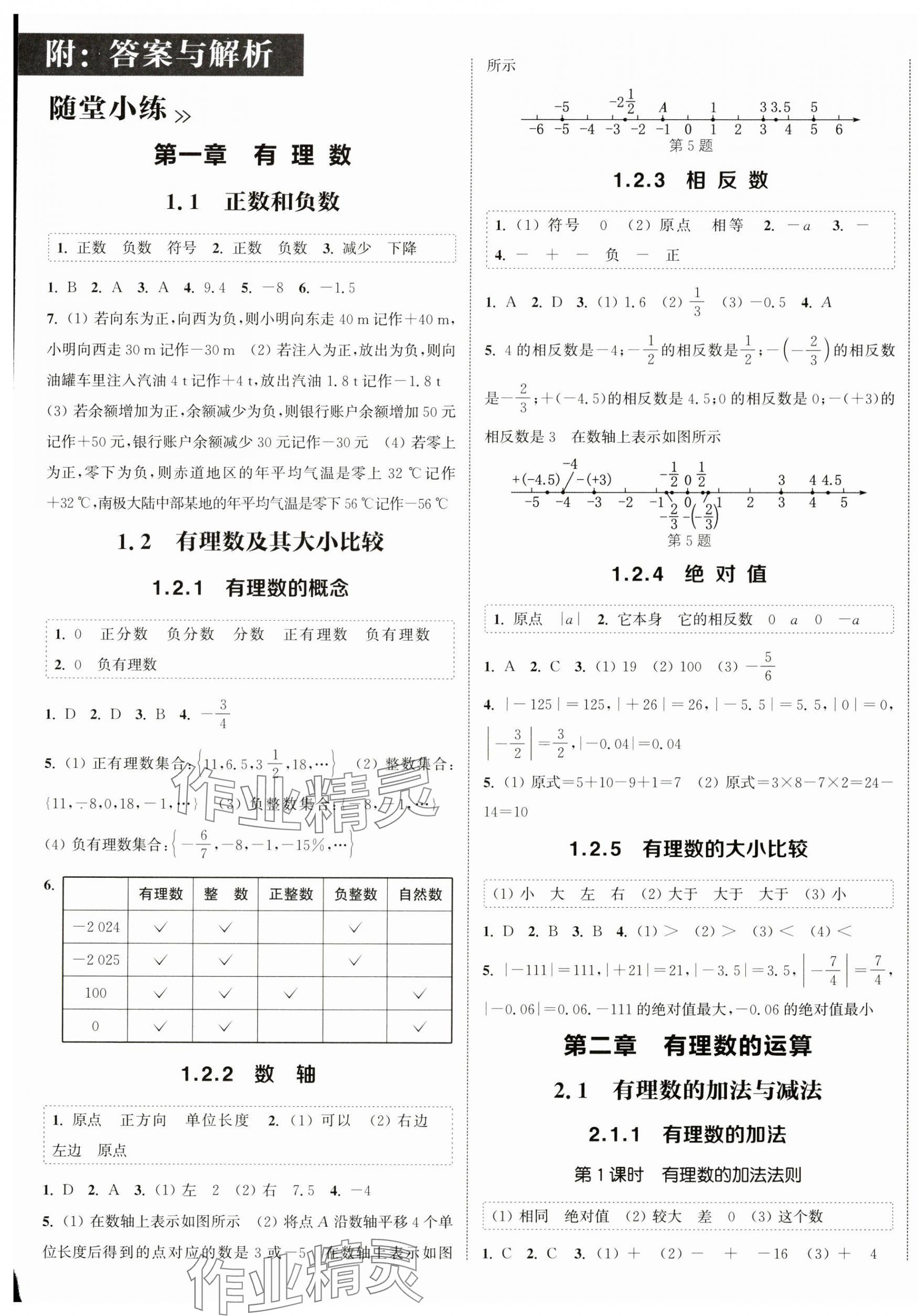 2024年通城學(xué)典課時作業(yè)本七年級數(shù)學(xué)上冊人教版天津?qū)０?nbsp;第1頁