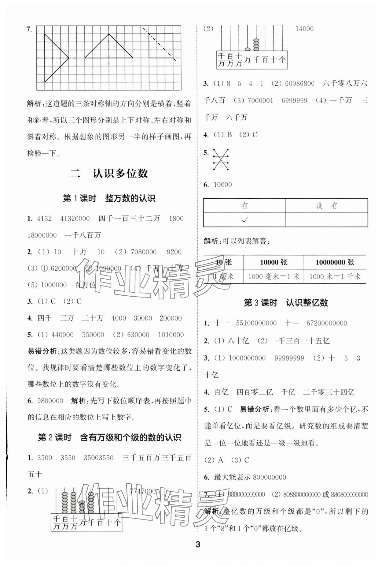 2025年通城學(xué)典課時作業(yè)本四年級數(shù)學(xué)下冊蘇教版 參考答案第3頁