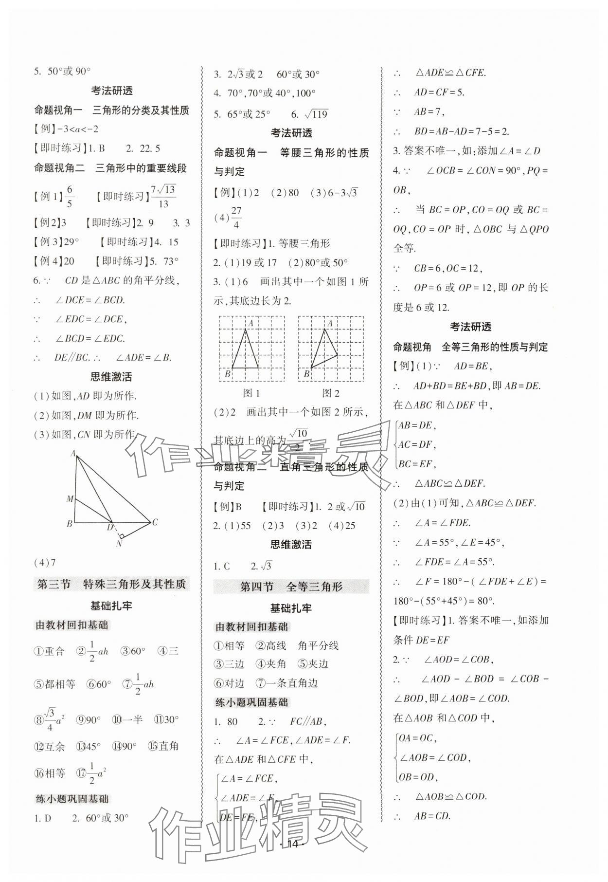 2025年中考復(fù)習(xí)精講與測(cè)試數(shù)學(xué)中考 參考答案第13頁(yè)