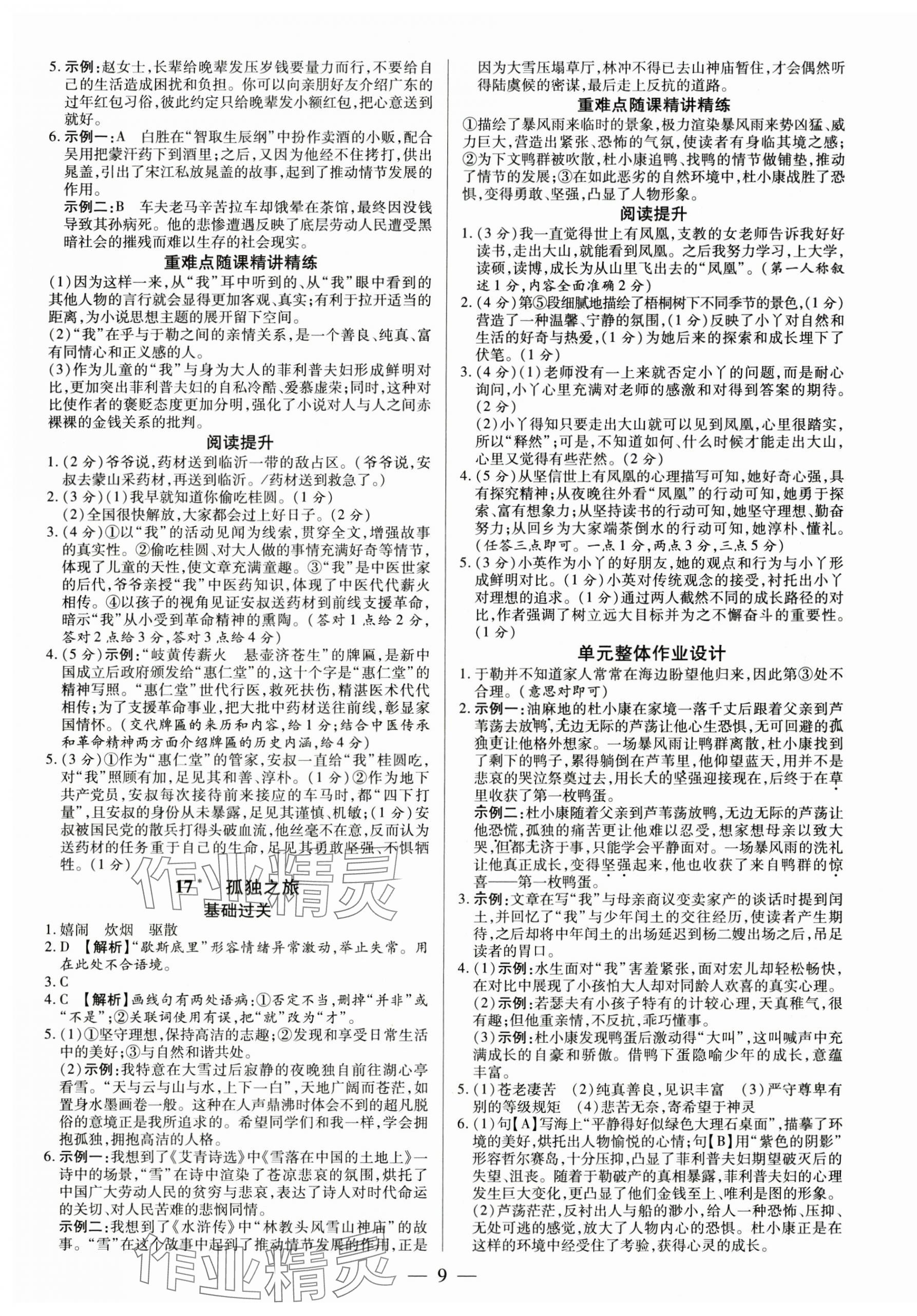 2024年領(lǐng)跑作業(yè)本九年級(jí)語(yǔ)文全一冊(cè)人教版廣東專版 第9頁(yè)