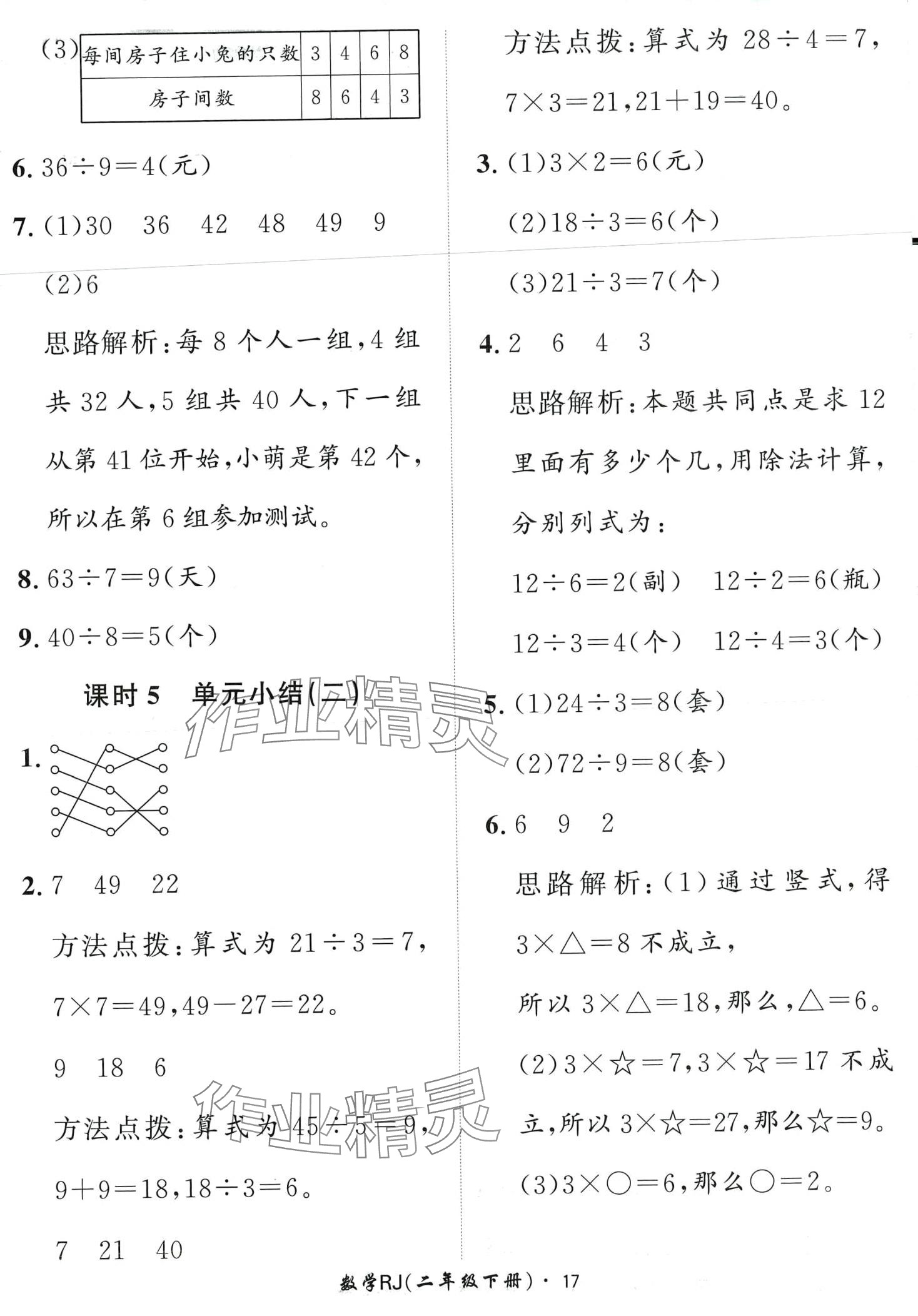 2024年黄冈360定制课时二年级数学下册人教版 第17页