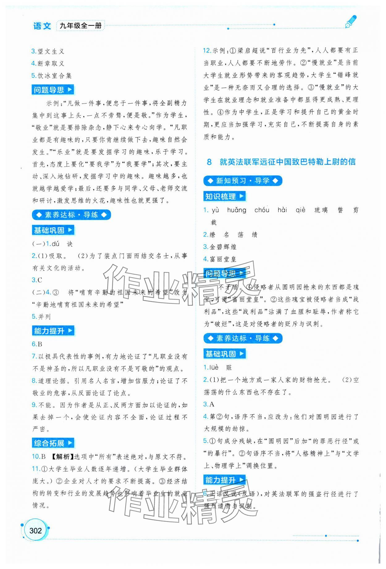 2025年新课程学习与测评同步学习九年级语文全一册人教版 第6页