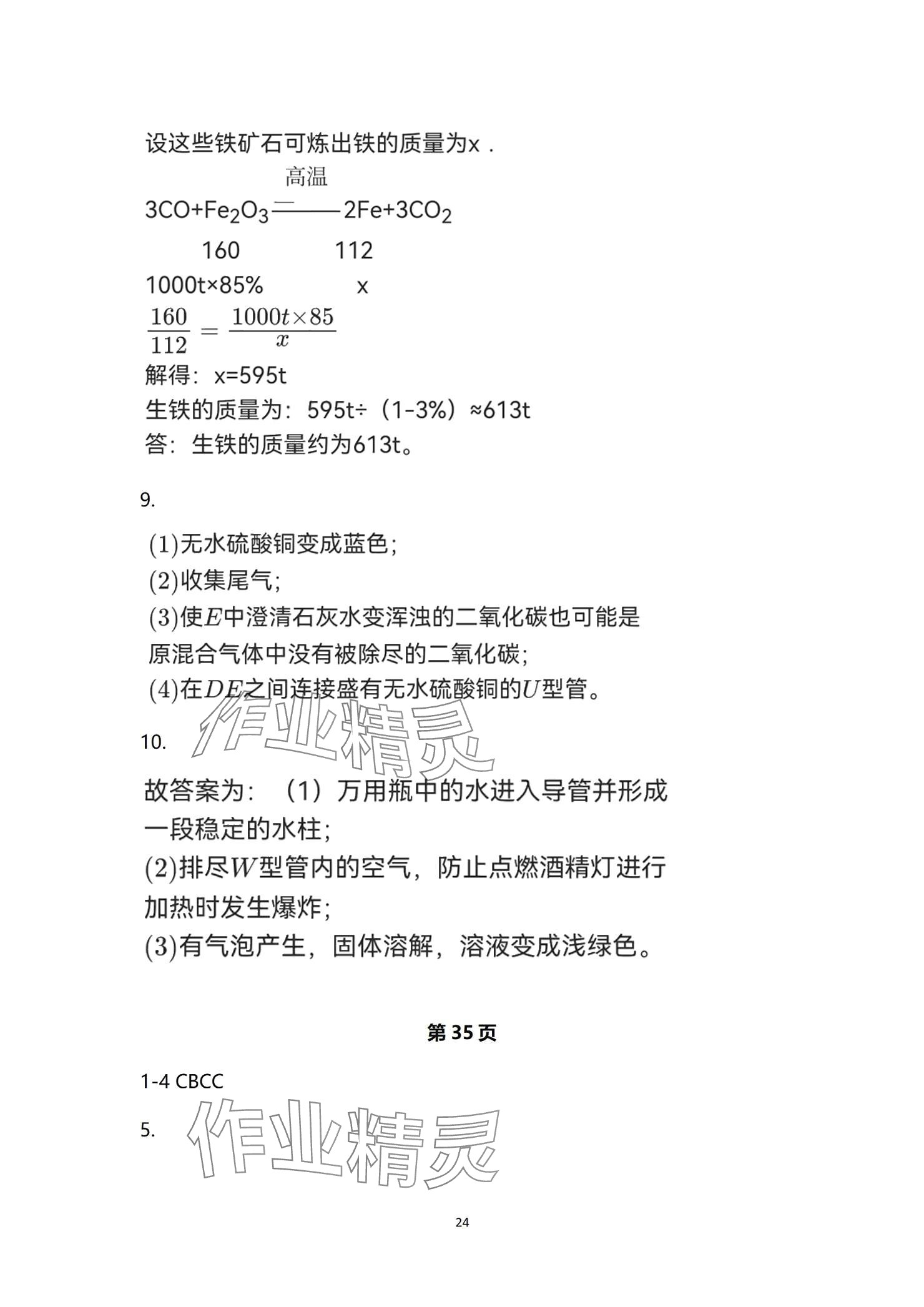 2024年全效學(xué)習(xí)階段發(fā)展評(píng)價(jià)九年級(jí)科學(xué)全一冊(cè)浙教版 參考答案第24頁