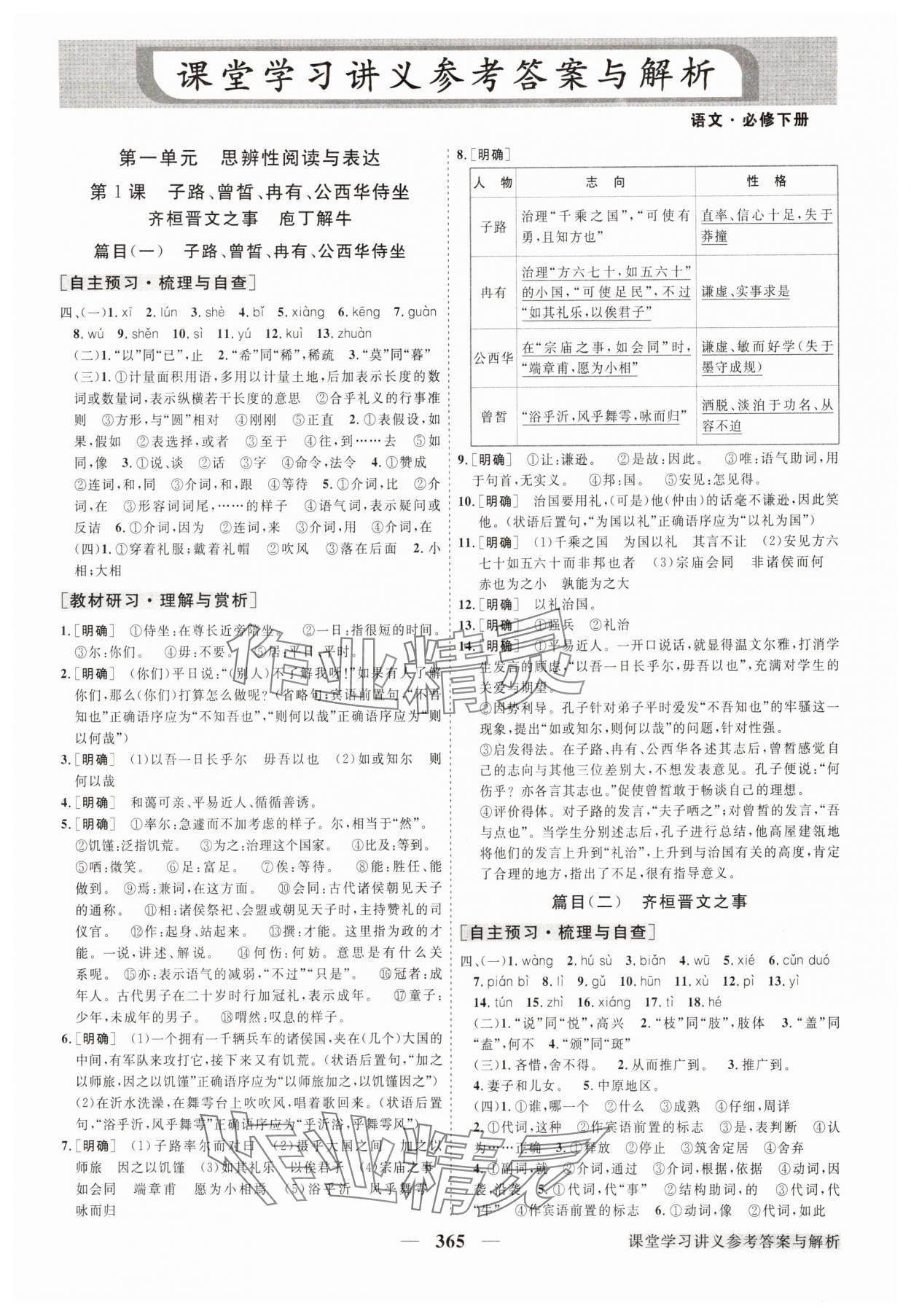 2025年高中同步創新課堂優化方案高中語文必修下冊人教版 第1頁