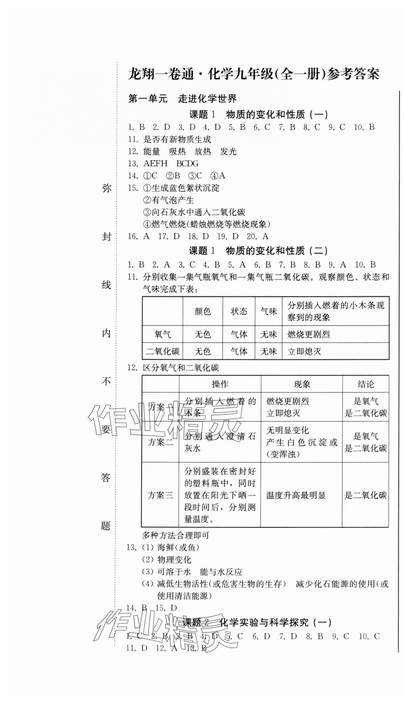 2024年龍翔一卷通九年級化學(xué)全一冊人教版 第1頁