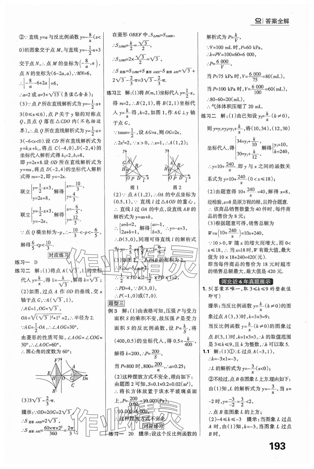 2024年全優(yōu)中考系統(tǒng)總復(fù)習(xí)數(shù)學(xué)河北專用 參考答案第7頁