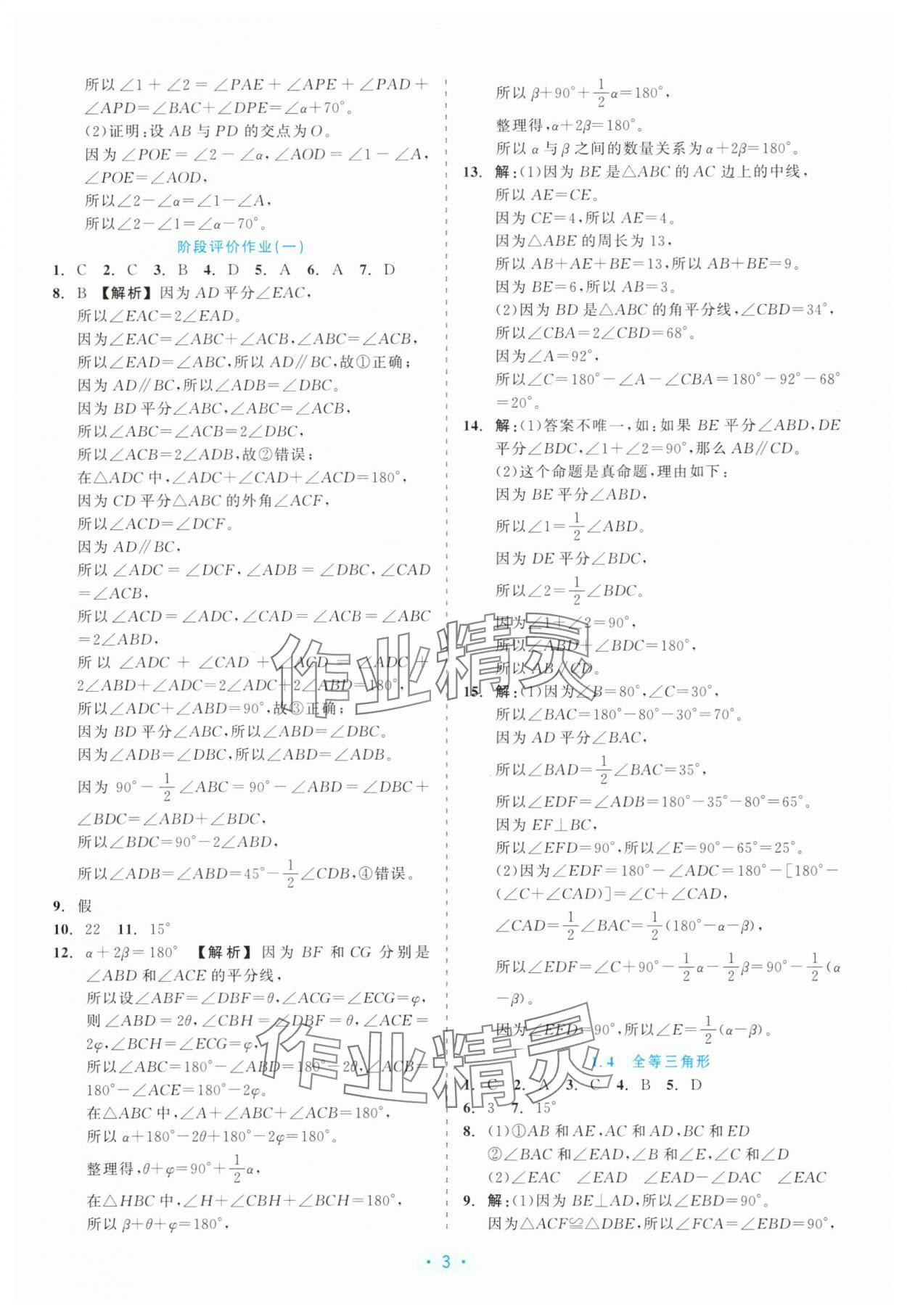 2025年精彩练习就练这一本八年级数学上册浙教版评议教辅 第3页