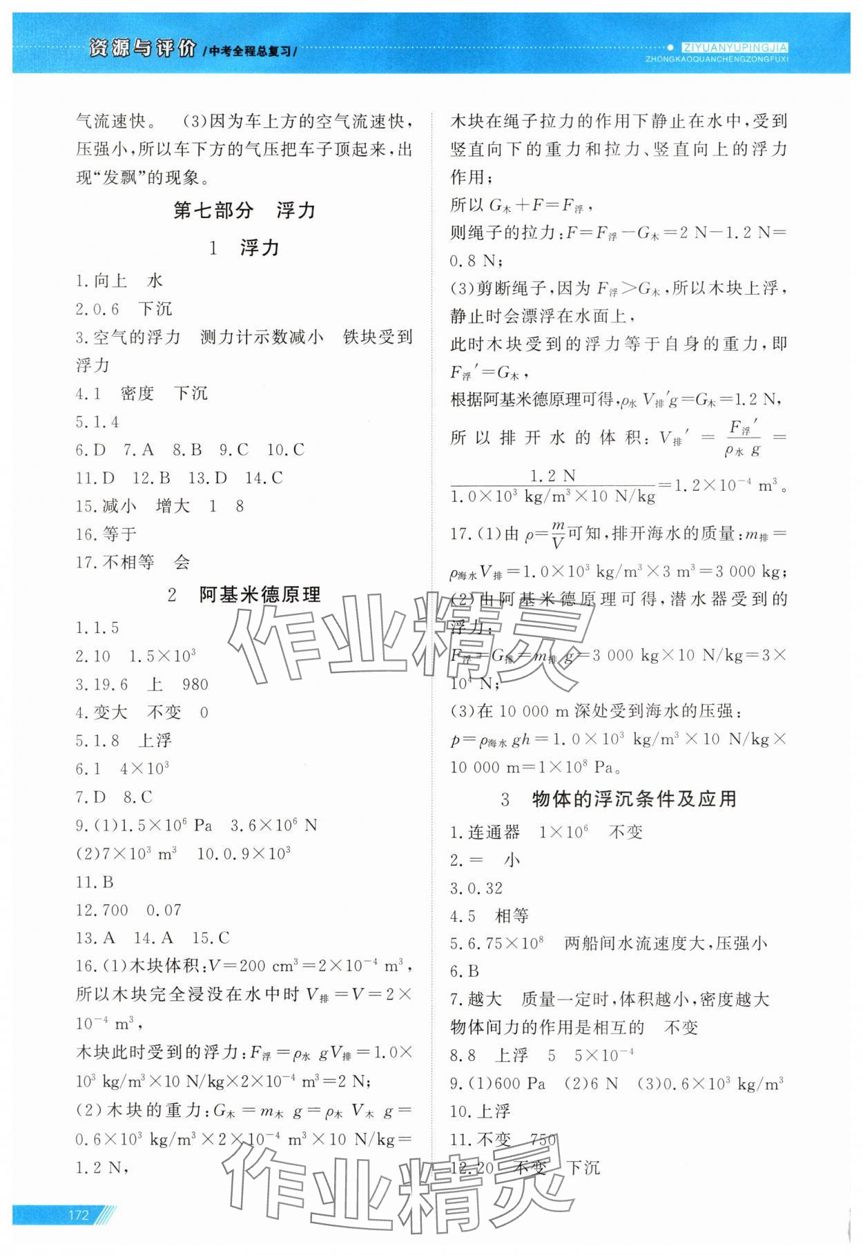 2025年資源與評價中考全程總復習九年級物理B版 第7頁