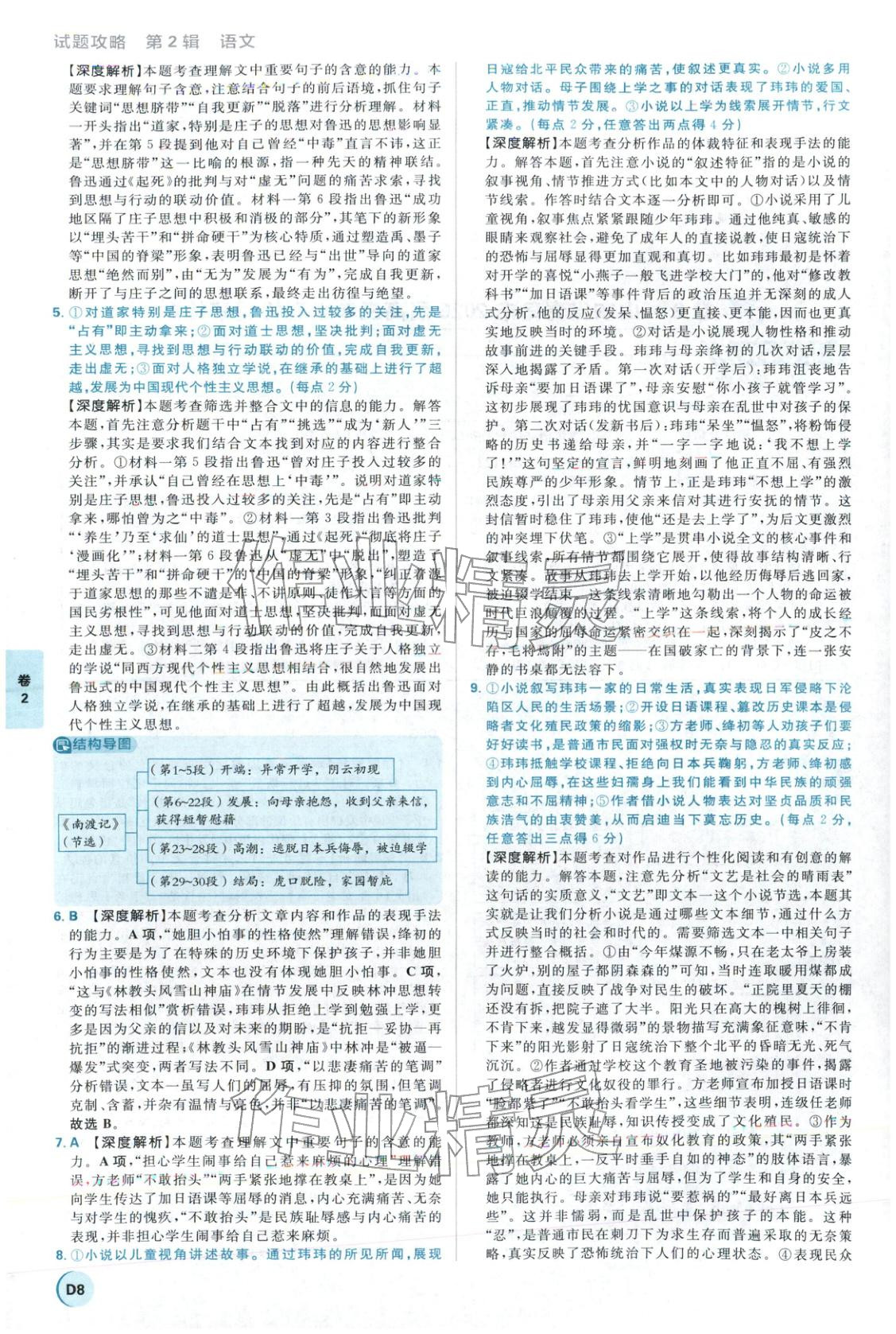 2026年理想树试题攻略高中语文 参考答案第7页