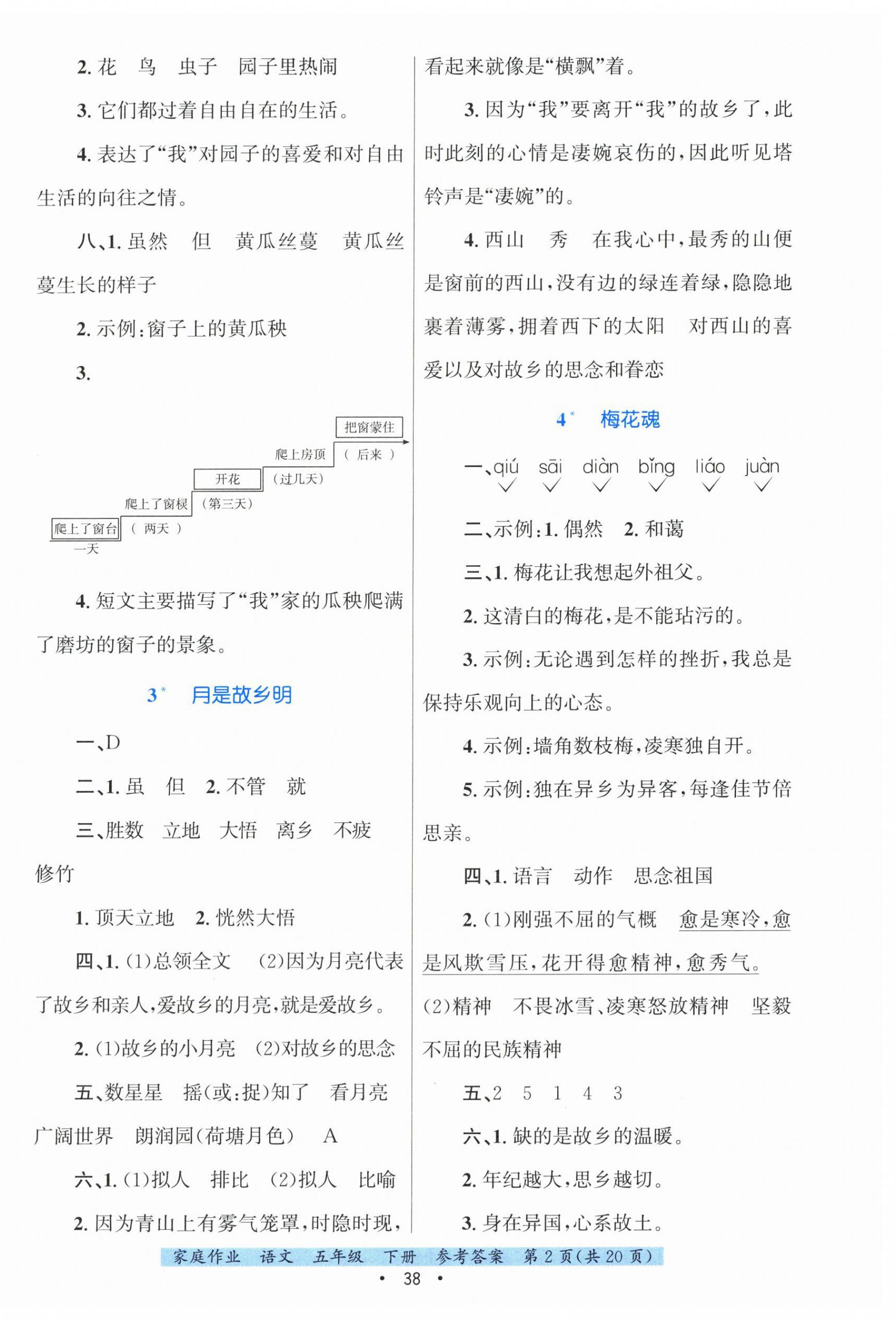 2026年家庭作业五年级语文下册人教版&nbsp;第2页