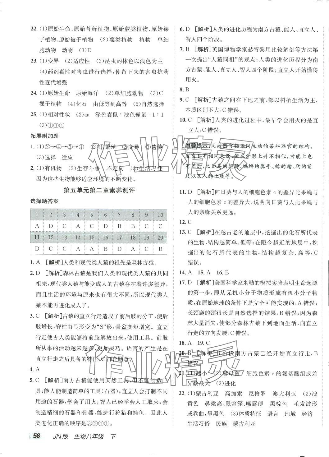 2024年海淀單元測試AB卷八年級生物下冊濟(jì)南版 第3頁