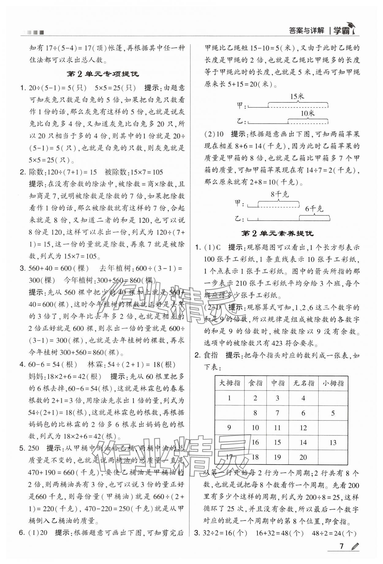 2024年学霸甘肃少年儿童出版社三年级数学下册人教版 第7页