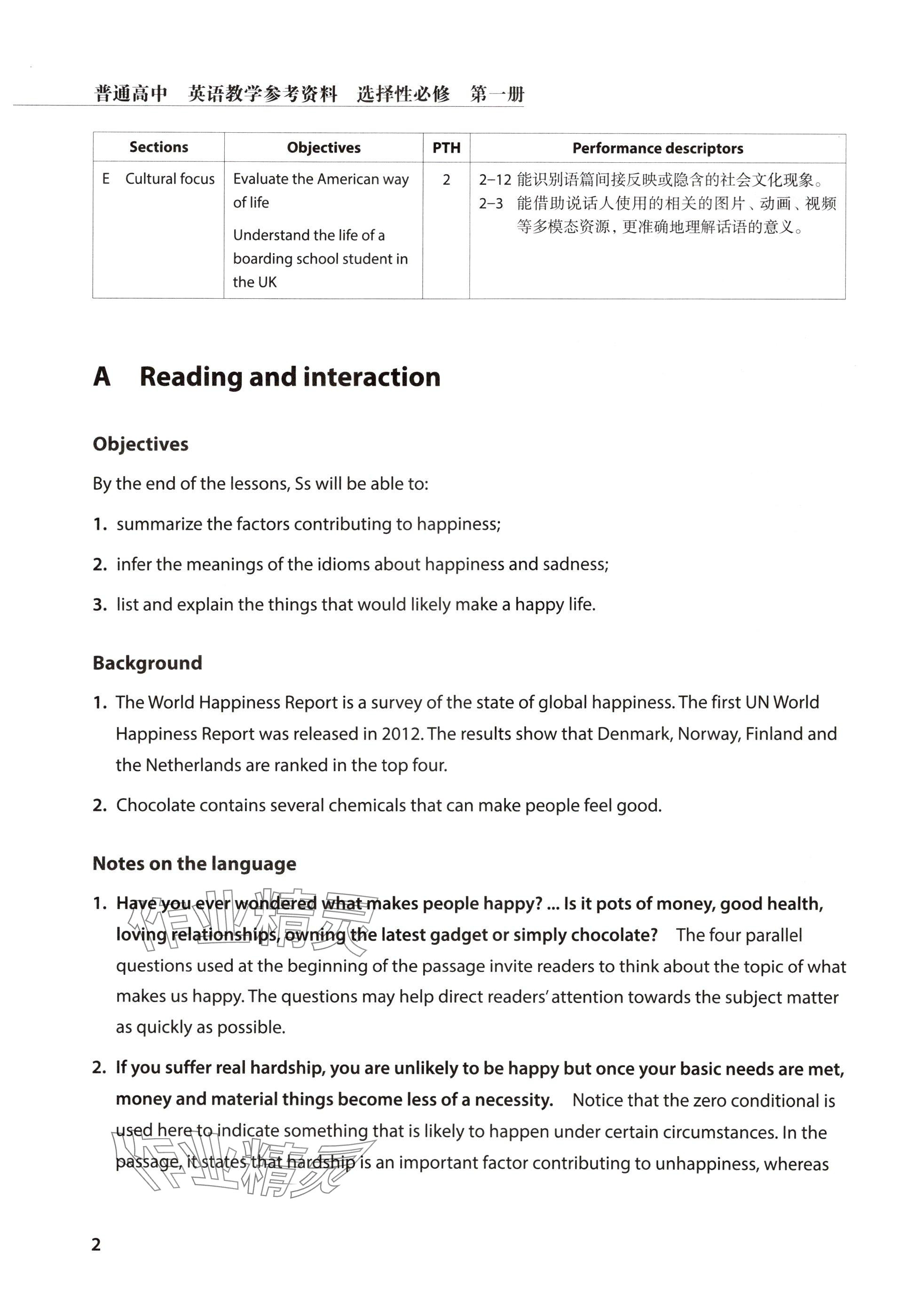 2024年教材課本高中英語(yǔ)選擇性必修第一冊(cè)滬教版 參考答案第2頁(yè)