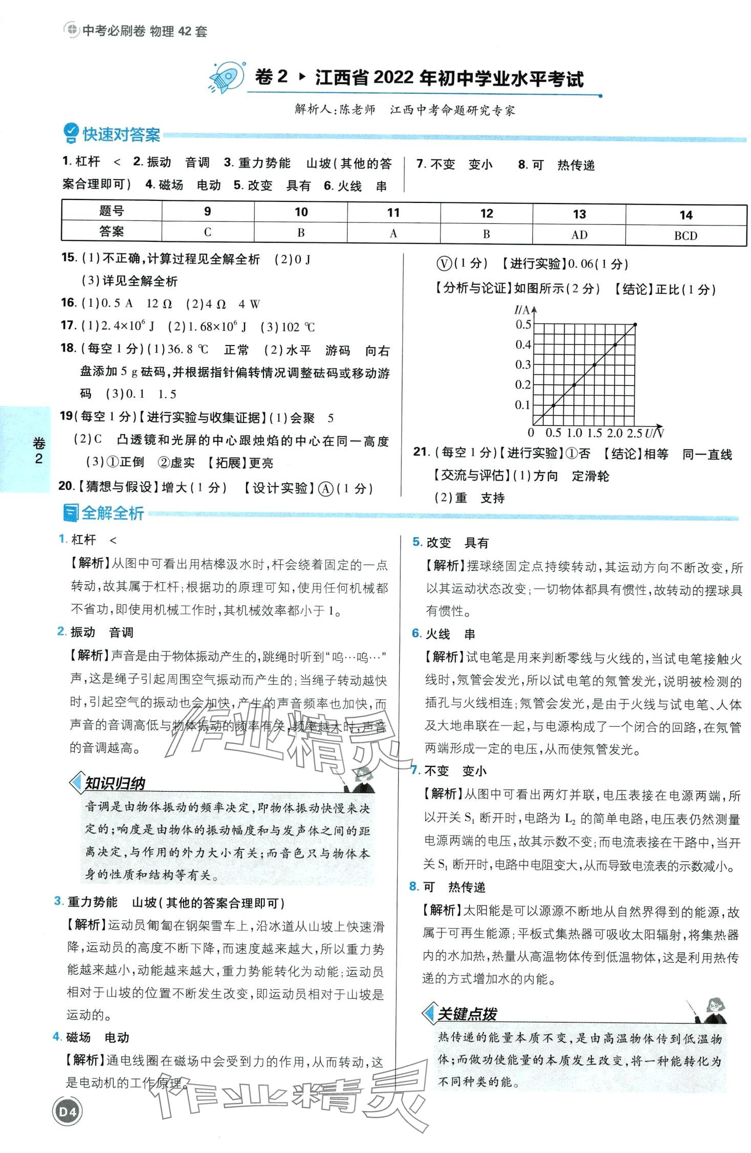 2024年中考必刷卷開(kāi)明出版社物理江西專版&nbsp;第6頁(yè)