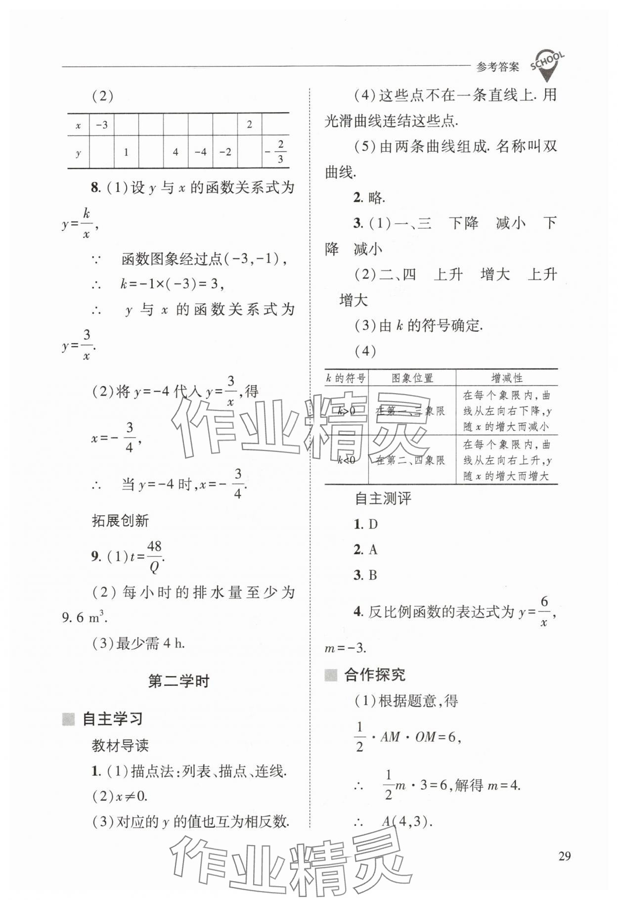 2024年新課程問(wèn)題解決導(dǎo)學(xué)方案八年級(jí)數(shù)學(xué)下冊(cè)華師大版 參考答案第29頁(yè)