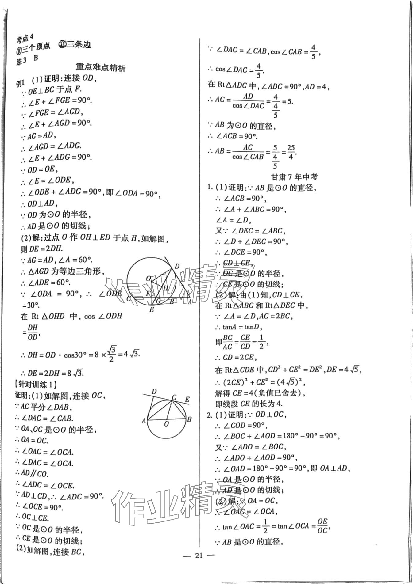 2024年致勝中考初中總復(fù)習指導用書數(shù)學甘肅專版 第21頁