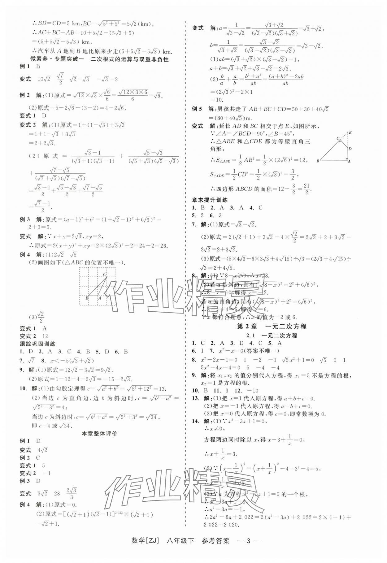 2024年精彩练习就练这一本八年级数学下册浙教版 第3页