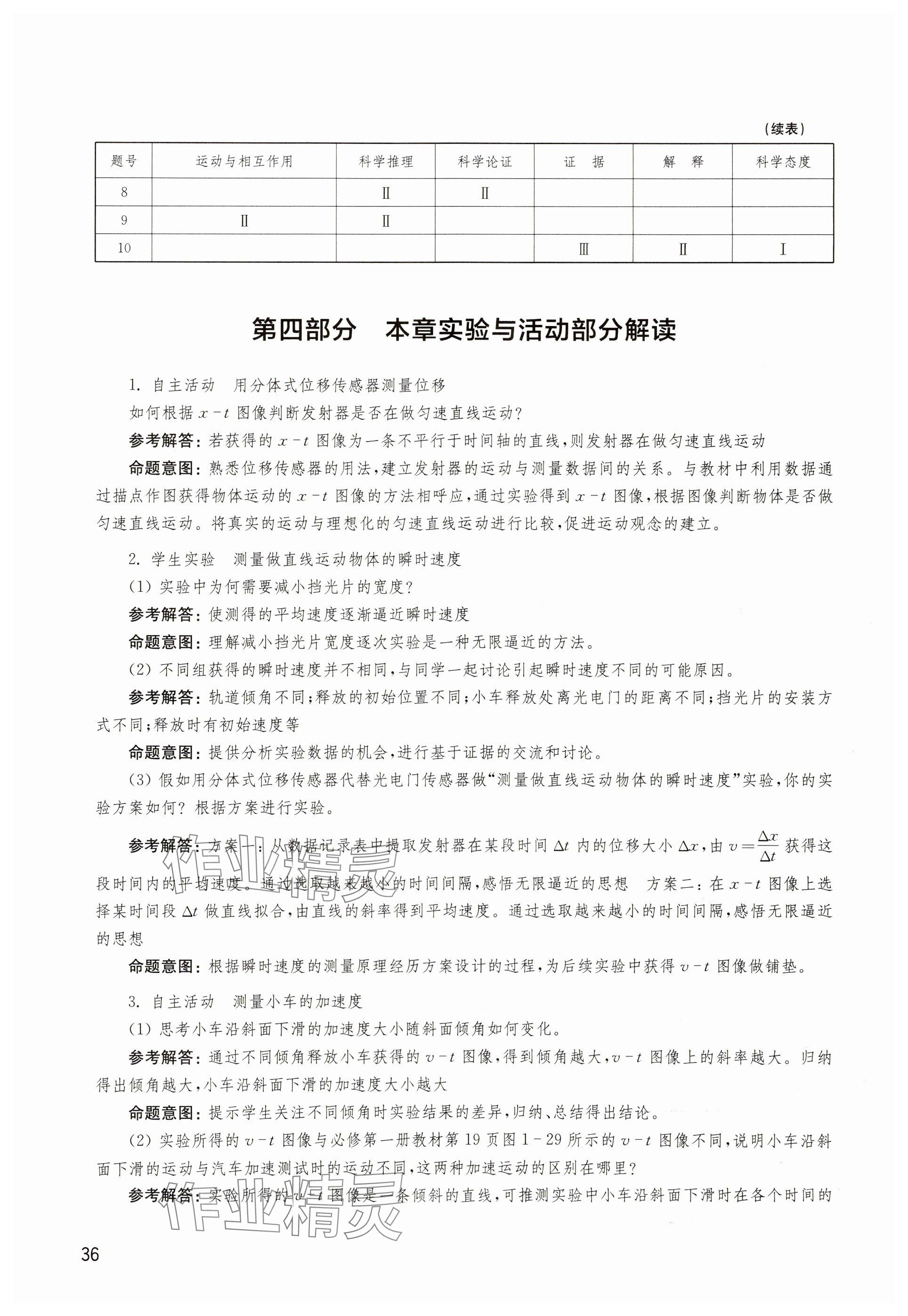 2023年練習(xí)部分高中物理必修第一冊(cè)滬教版 參考答案第6頁