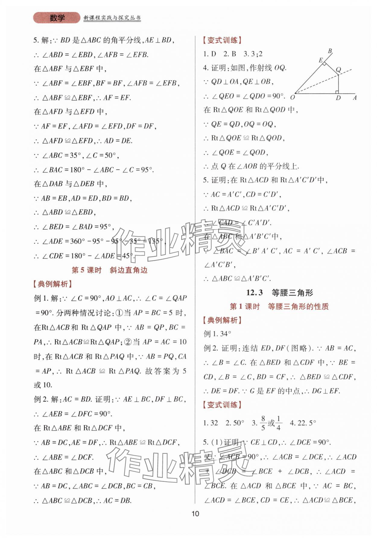 2025年新课程实践与探究丛书八年级数学上册华师大版 第10页