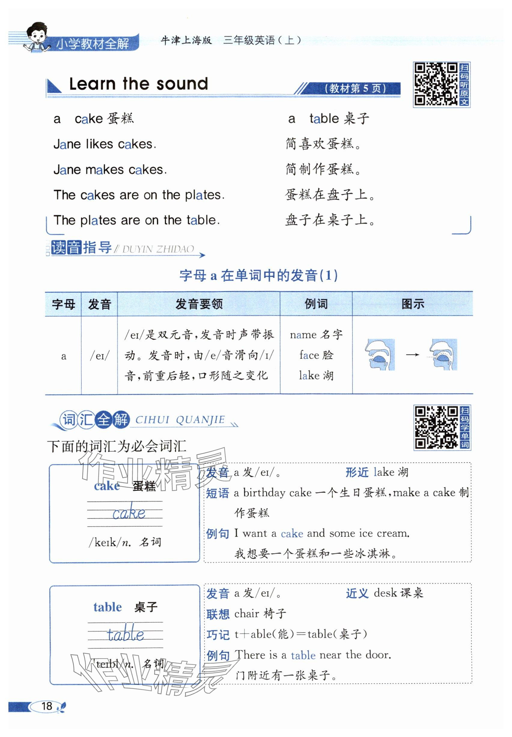 2024年教材課本三年級英語上冊滬教版54制 參考答案第18頁